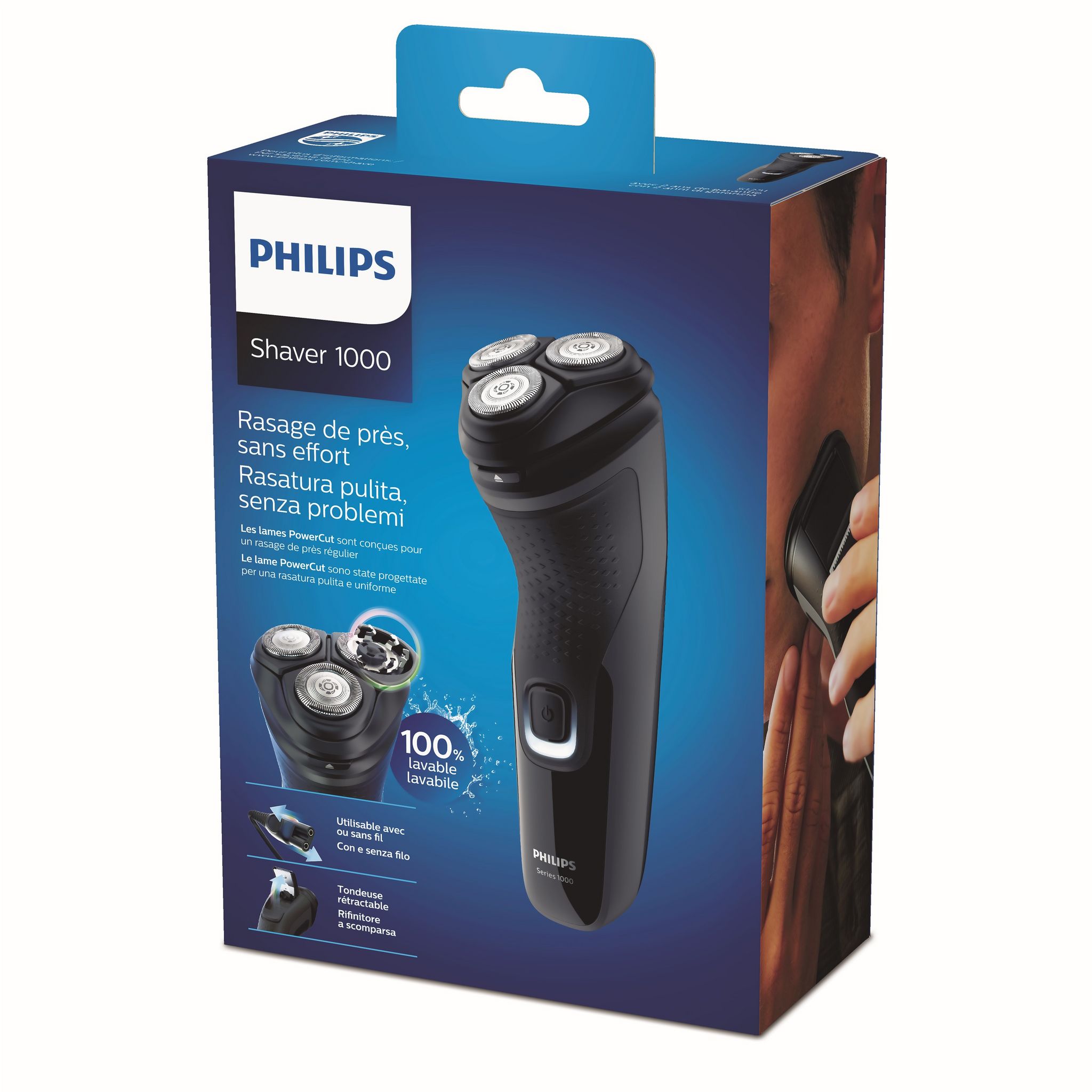 Voir la diapositive 4 : PHILIPS Rasoir électrique S1231/41 - Noir