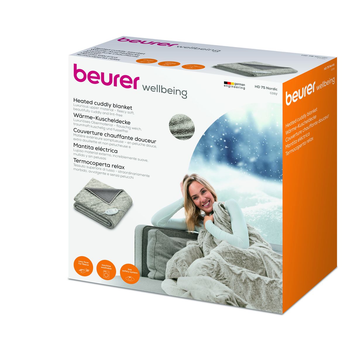 BEURER Couverture chauffante HD75 NORDIC - Gris