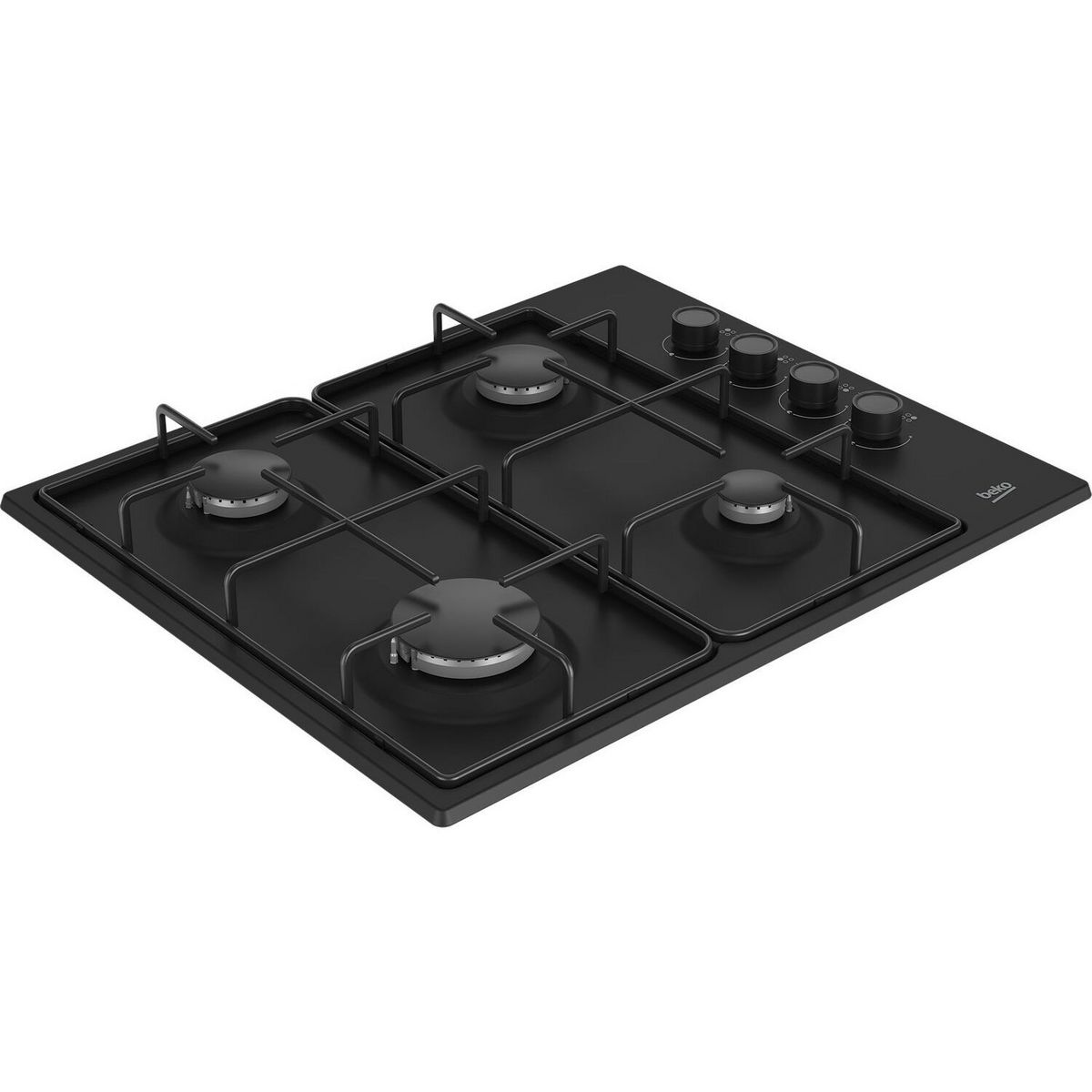 BEKO Table de cuisson gaz HIGG64123SB, 61 cm, 4 foyers