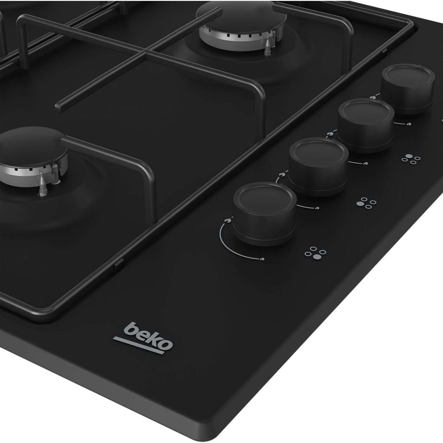 Voir la diapositive 6 : BEKO Table de cuisson gaz HIGG64123SB, 61 cm, 4 foyers