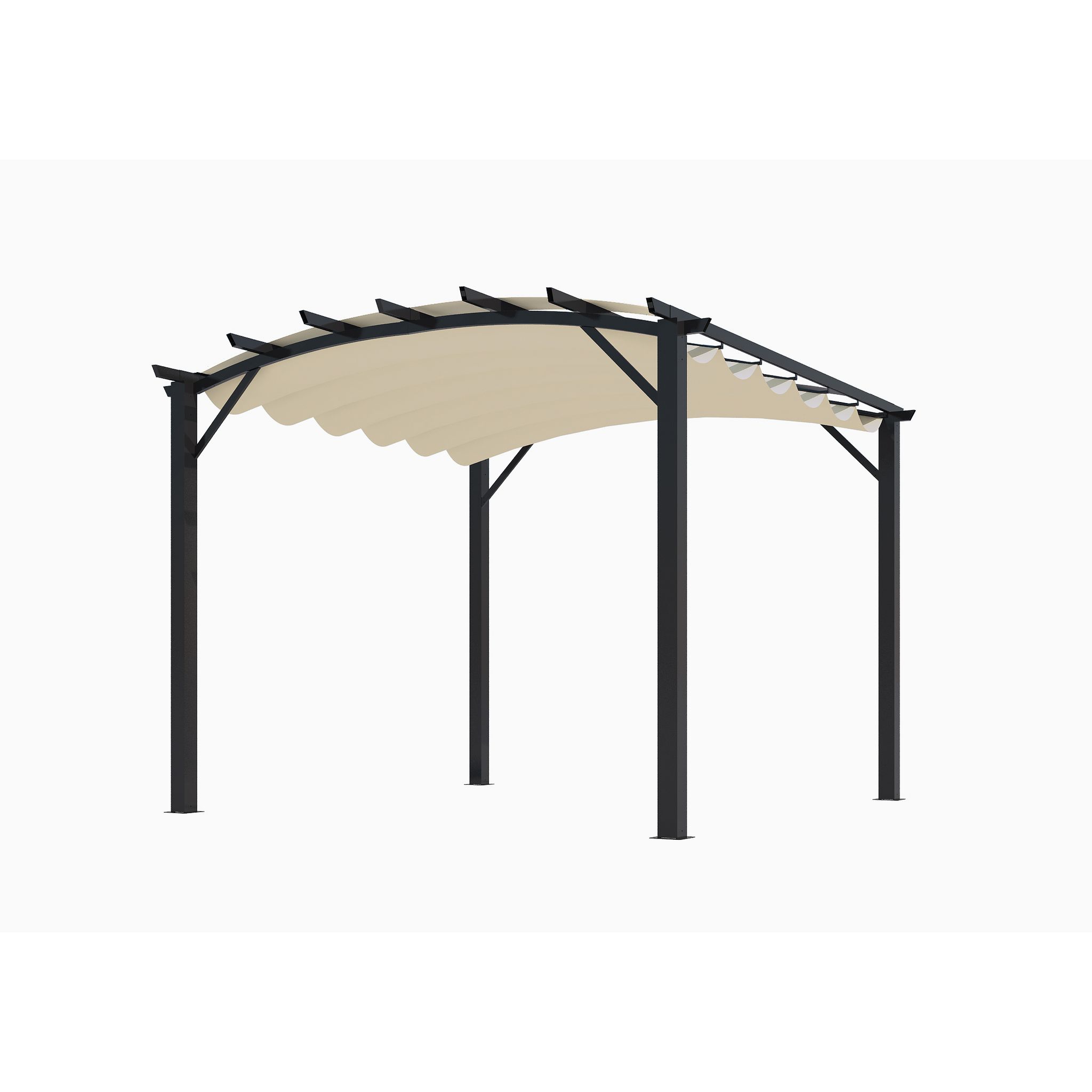 HABRITA Pergola arche - Autoportée -Aluminium - Gris - 11,22m²