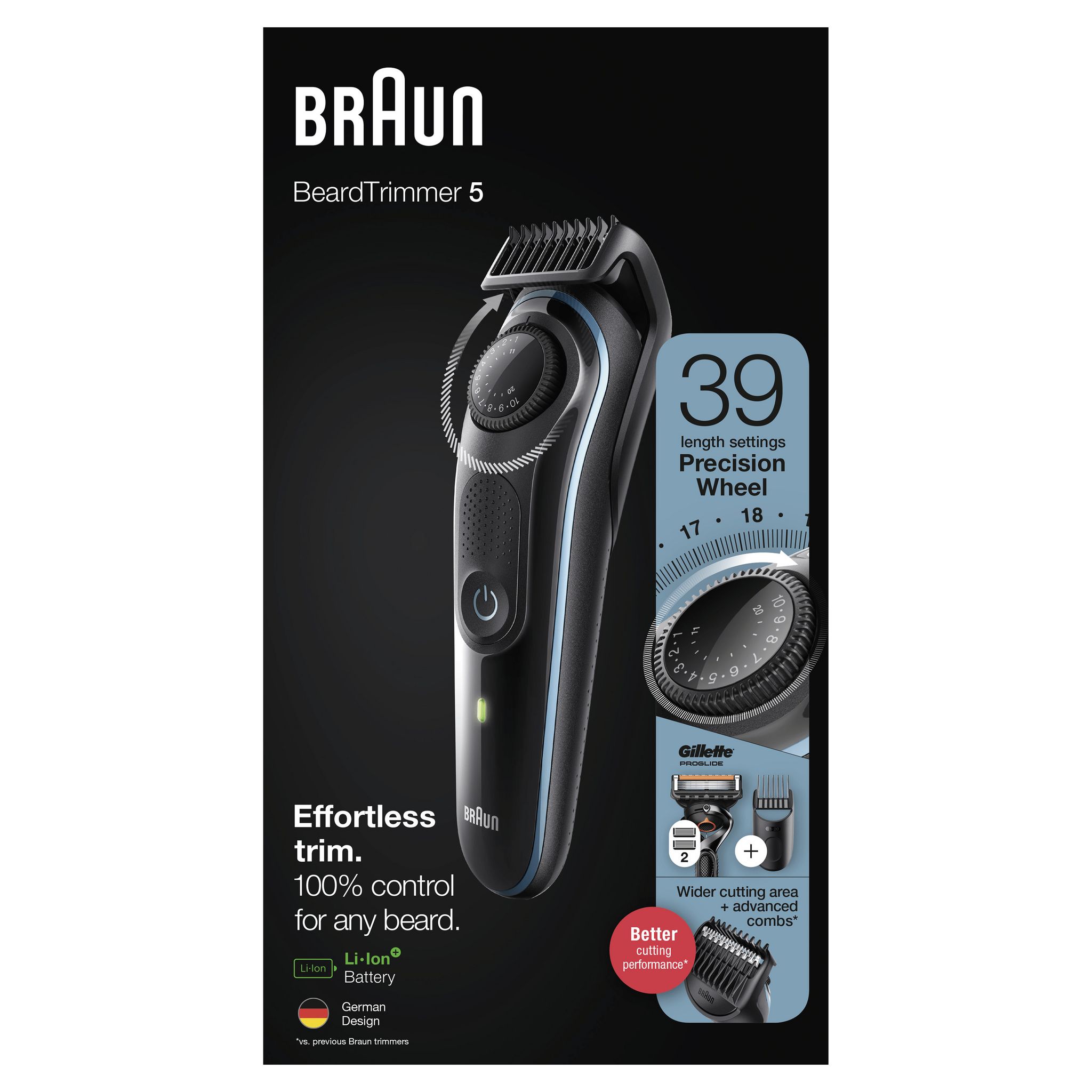 Voir la diapositive 5 : BRAUN Tondeuse barbe BT5341 - Noir