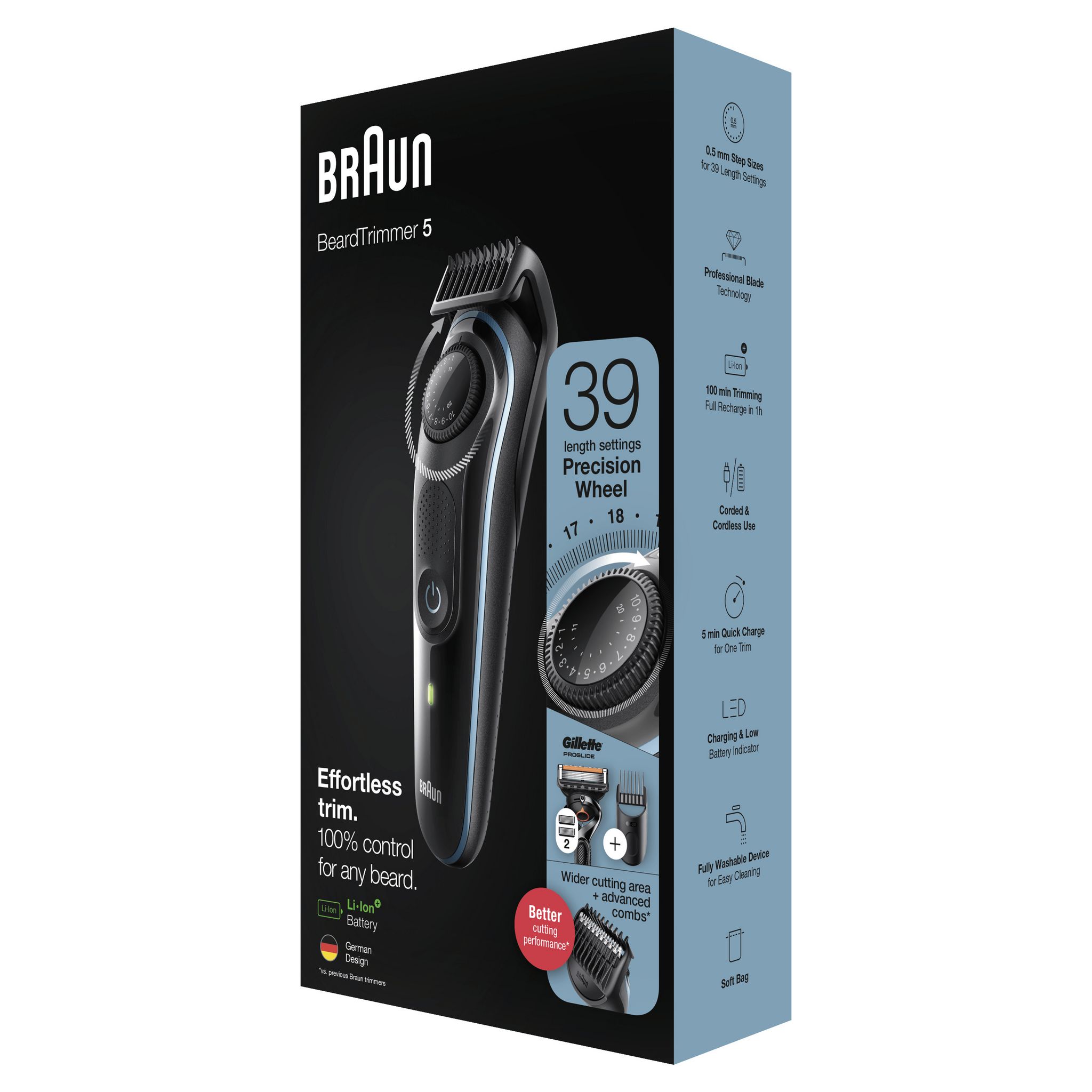 Voir la diapositive 6 : BRAUN Tondeuse barbe BT5341 - Noir