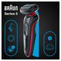 Voir la diapositive 2 : BRAUN Rasoir électrique 51-R1200S - Noir et rouge