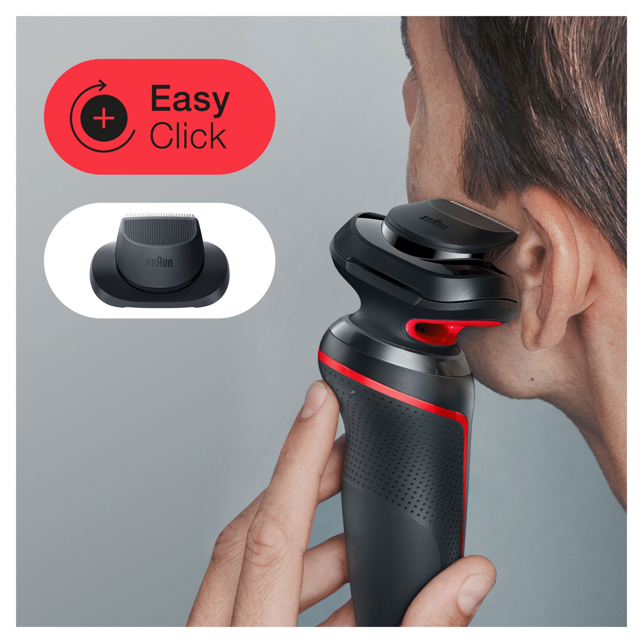 Voir la diapositive 5 : BRAUN Rasoir électrique 51-R1200S - Noir et rouge