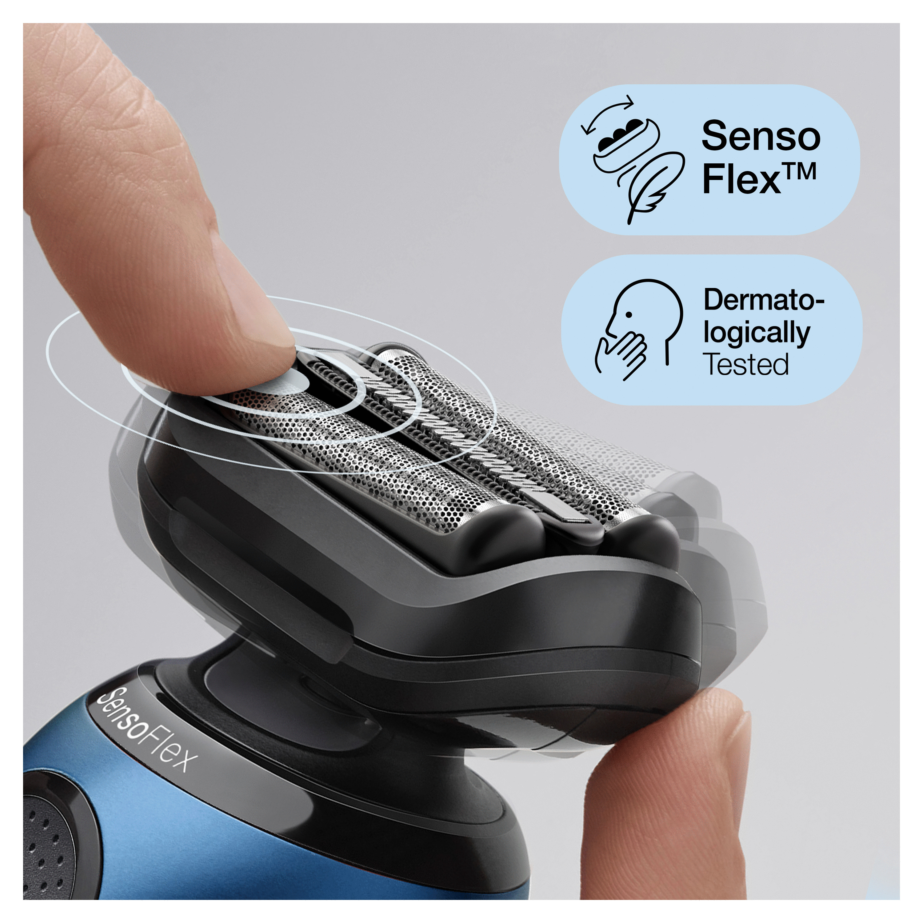 Voir la diapositive 3 : BRAUN Rasoir électrique 61-B1200S - Noir et bleu