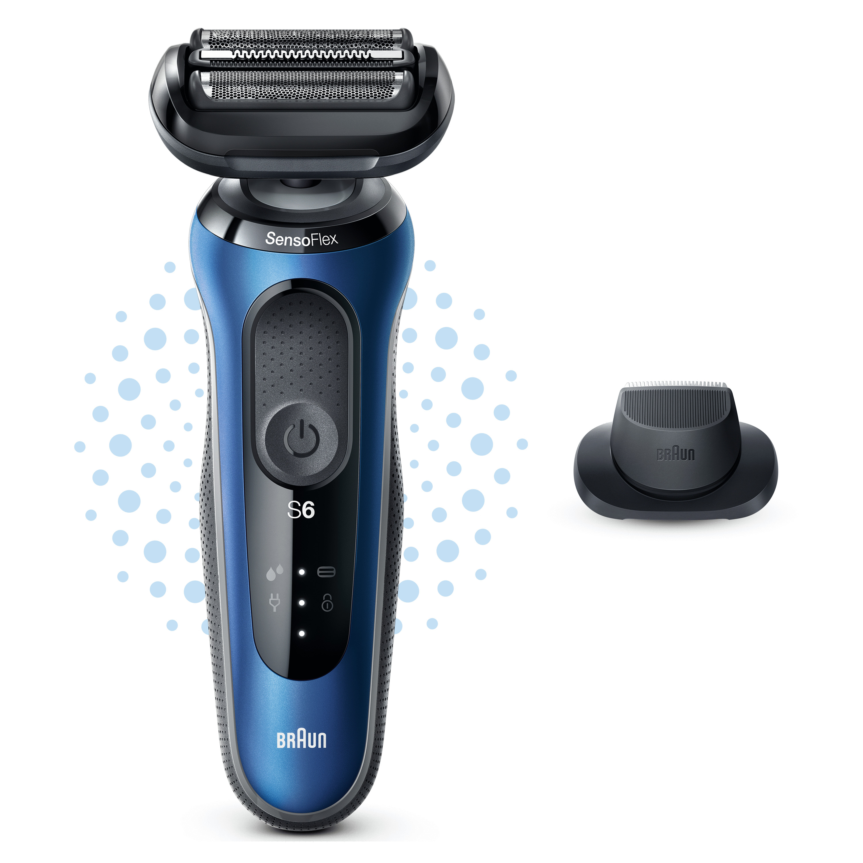 Voir la diapositive 6 : BRAUN Rasoir électrique 61-B1200S - Noir et bleu