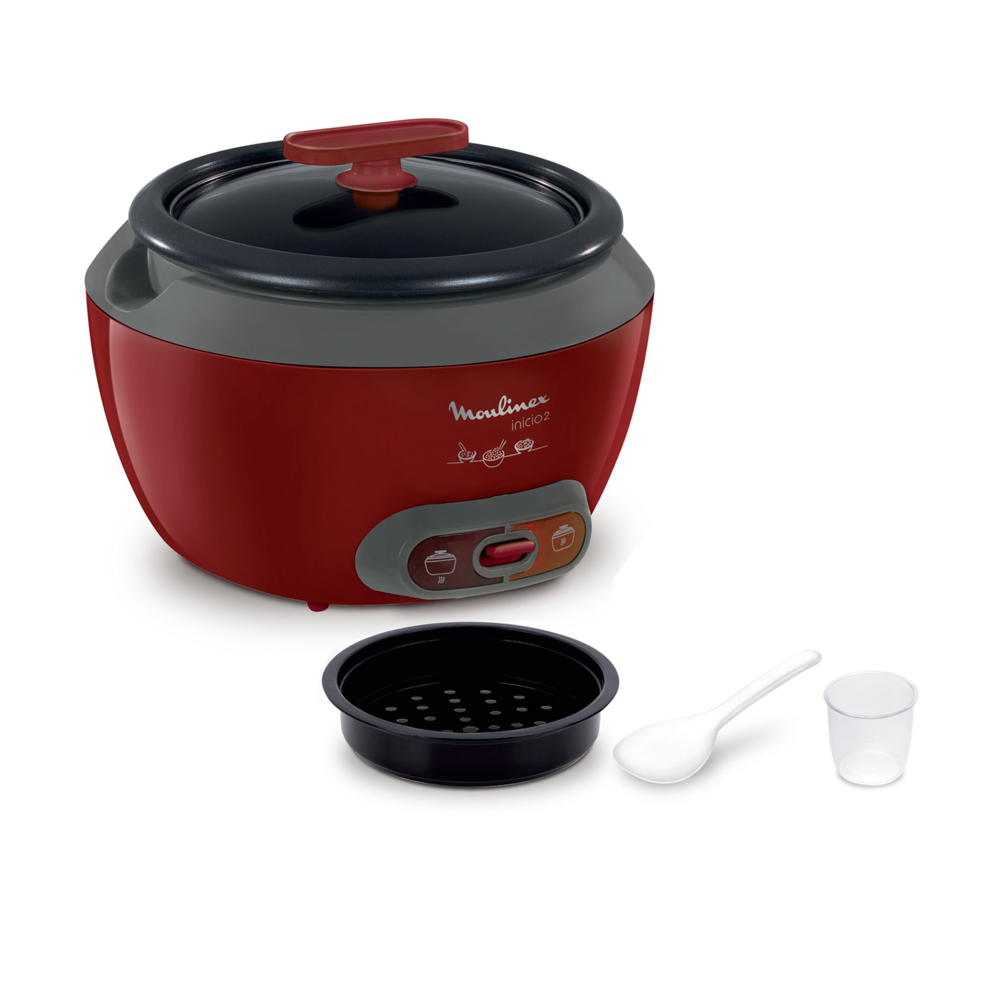 Voir la diapositive 1 : MOULINEX Cuiseur à riz Inicio 2 MK156500 - Rouge