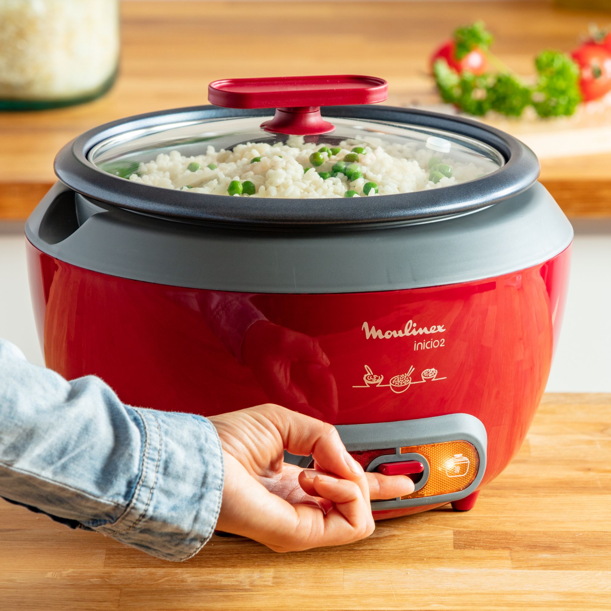 Voir la diapositive 3 : MOULINEX Cuiseur à riz Inicio 2 MK156500 - Rouge