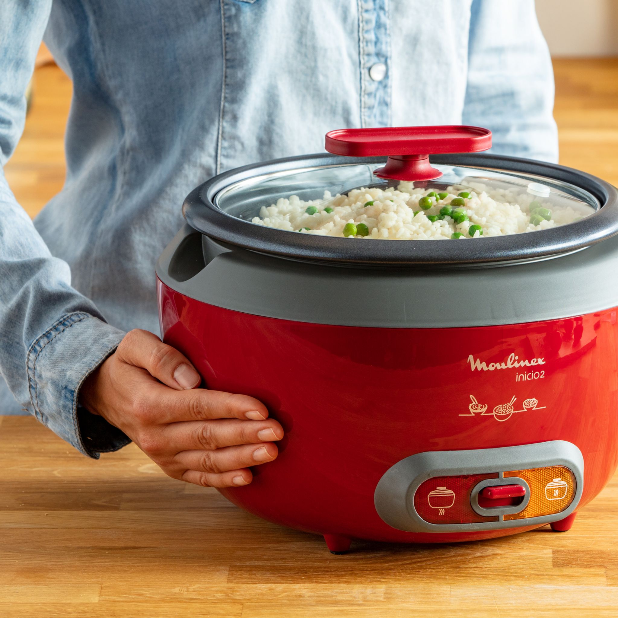 Voir la diapositive 5 : MOULINEX Cuiseur à riz Inicio 2 MK156500 - Rouge