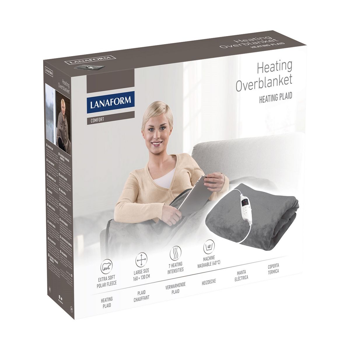LANAFORM Plaid chauffant LA180105 - Gris