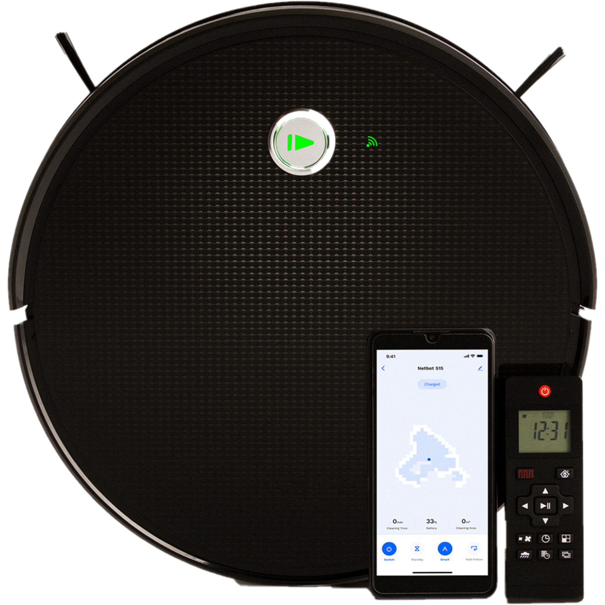 Voir la diapositive 9 : IKOHS Aspirateur robot connecté 4 en 1 BOT_1500-Connect - Noir