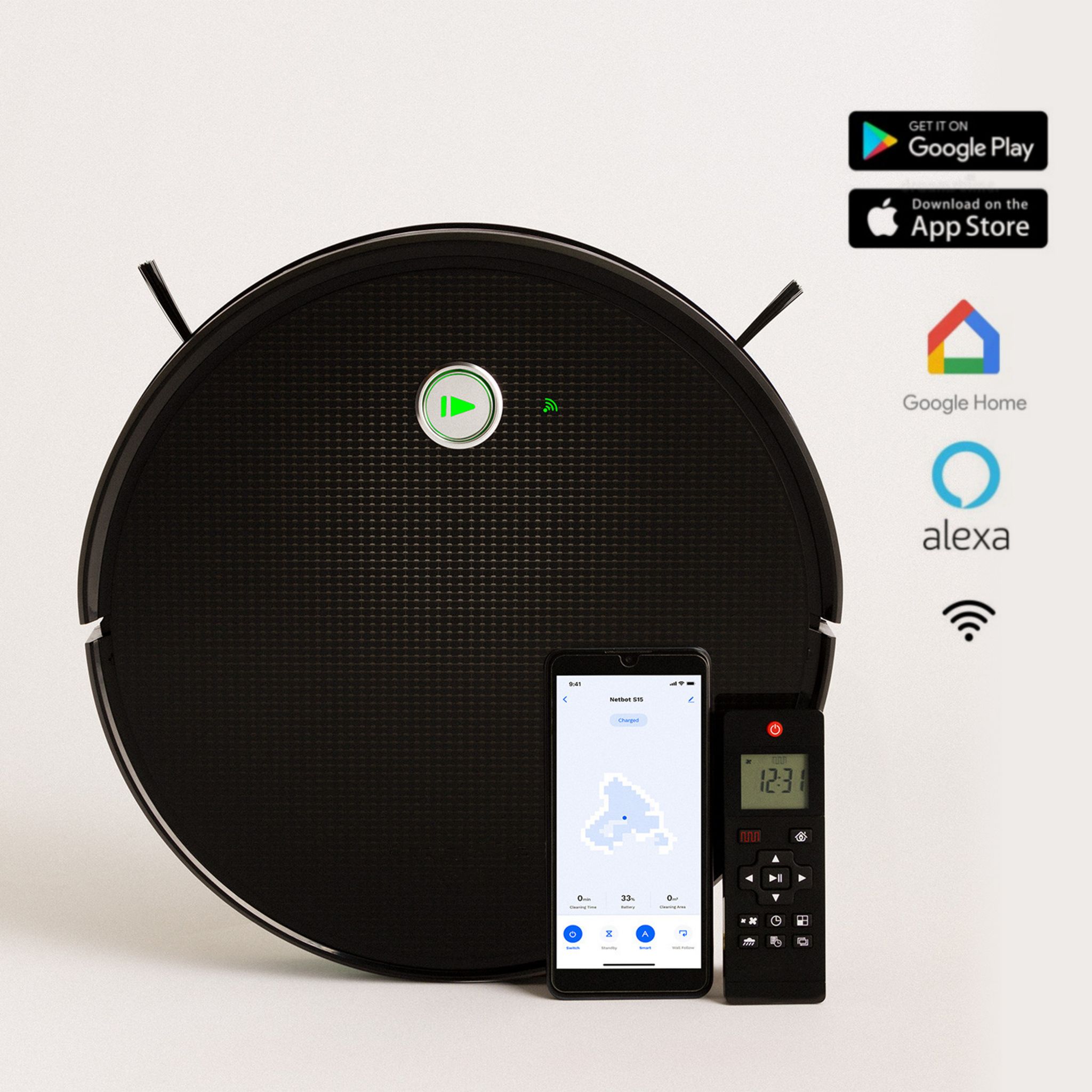 Voir la diapositive 10 : IKOHS Aspirateur robot connecté 4 en 1 BOT_1500-Connect - Noir