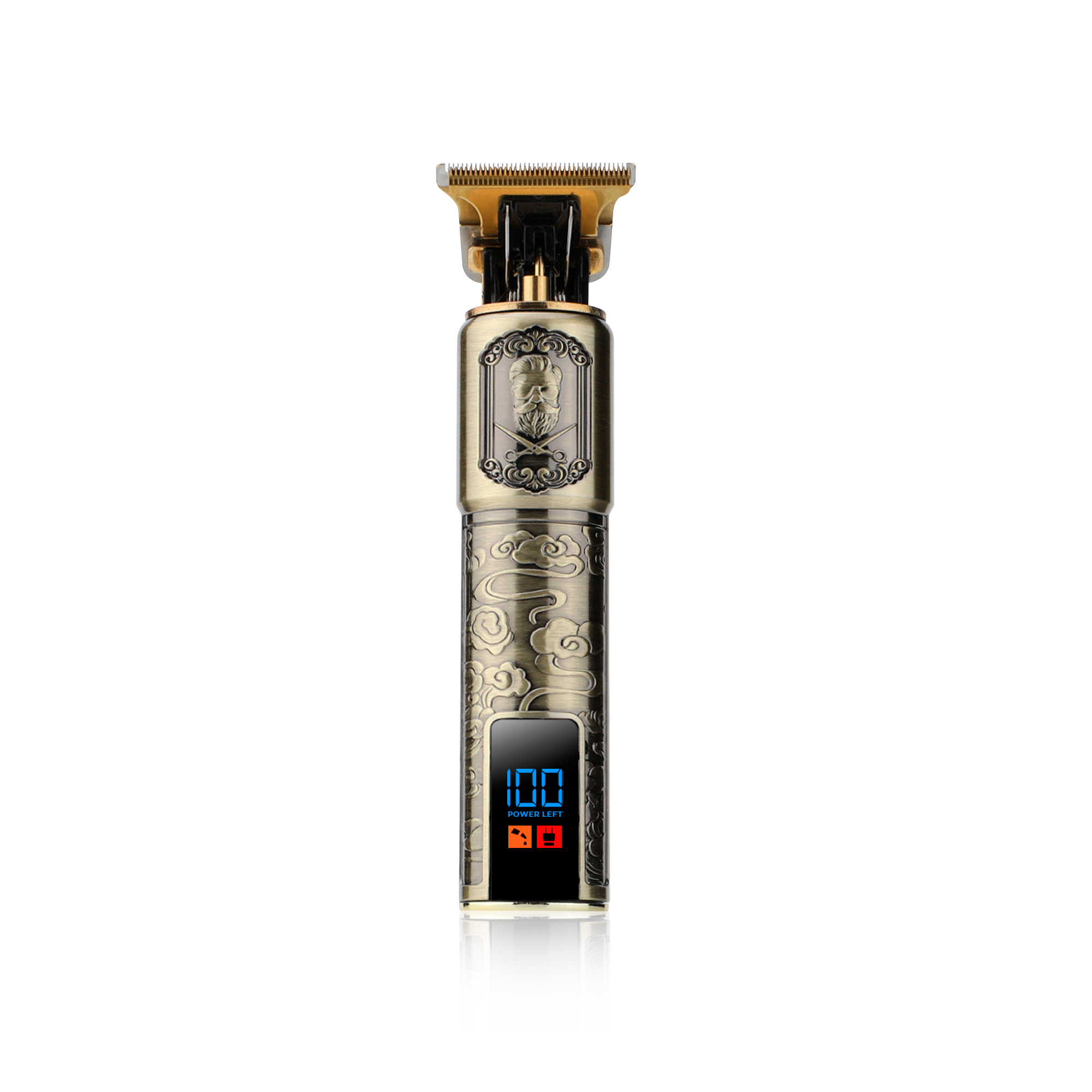 Voir la diapositive 2 : BECKER SHAVES & TRIMS Tondeuse sans fil cheveux et barbe Harley - Or