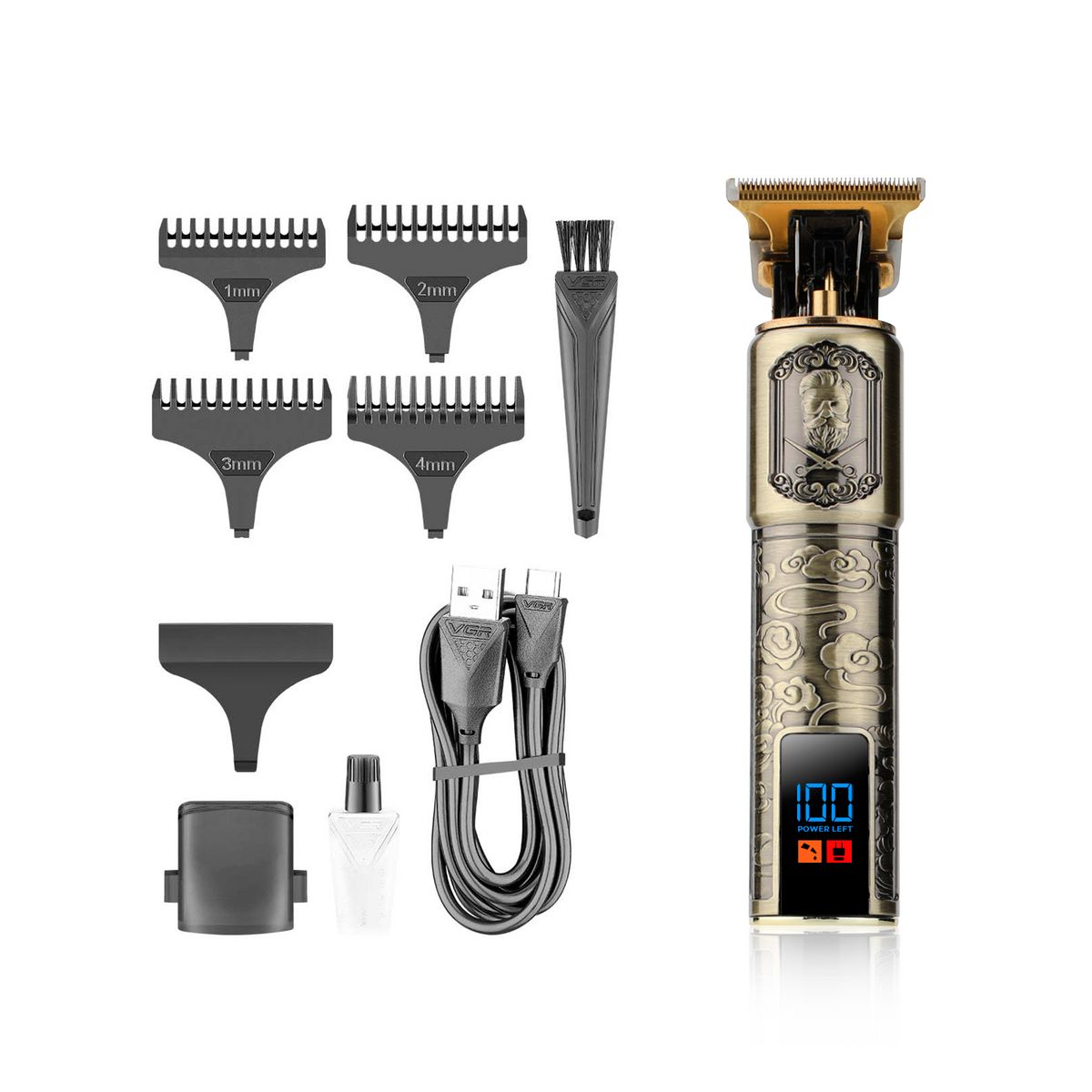 BECKER SHAVES & TRIMS Tondeuse sans fil cheveux et barbe Harley - Or