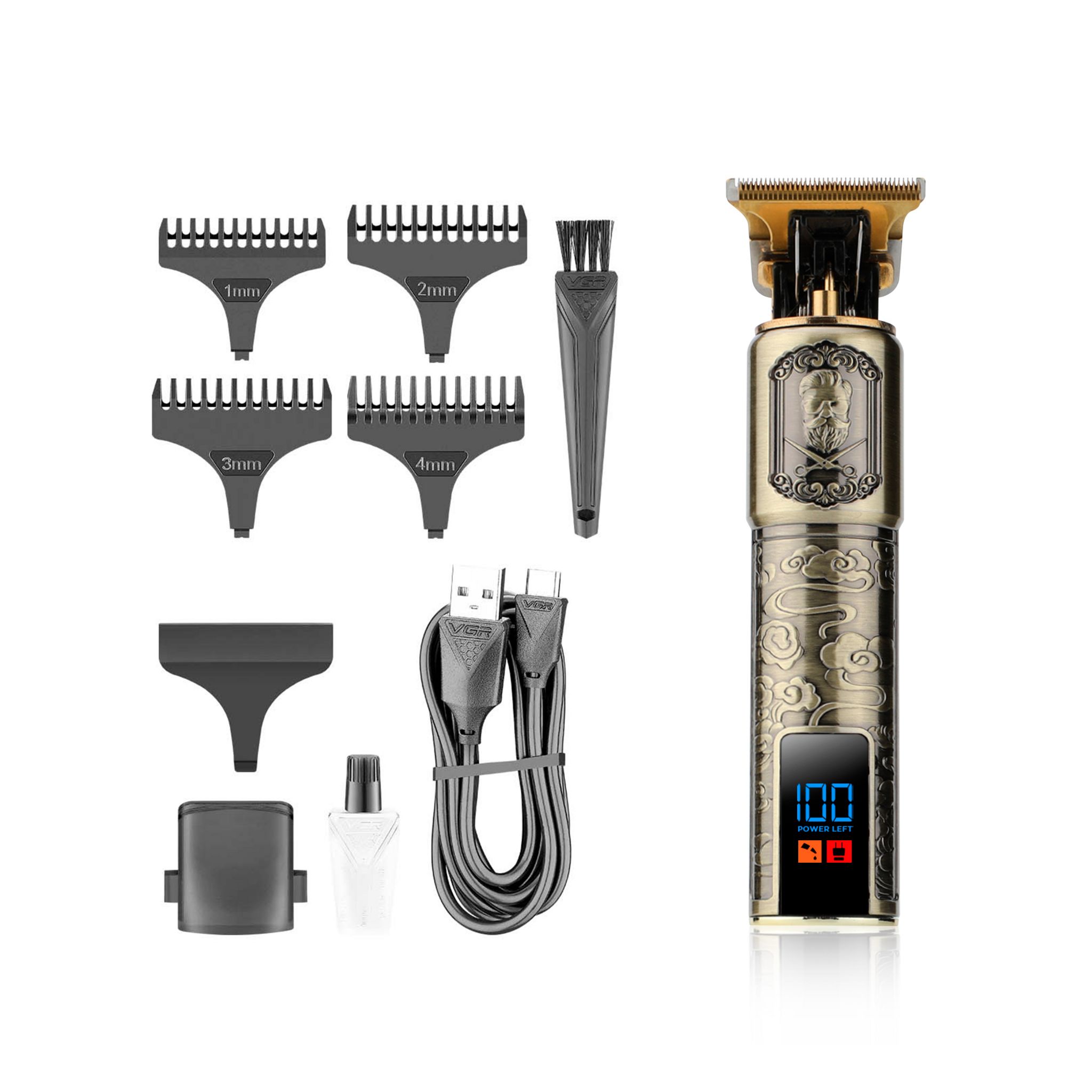 Voir la diapositive 3 : BECKER SHAVES & TRIMS Tondeuse sans fil cheveux et barbe Harley - Or