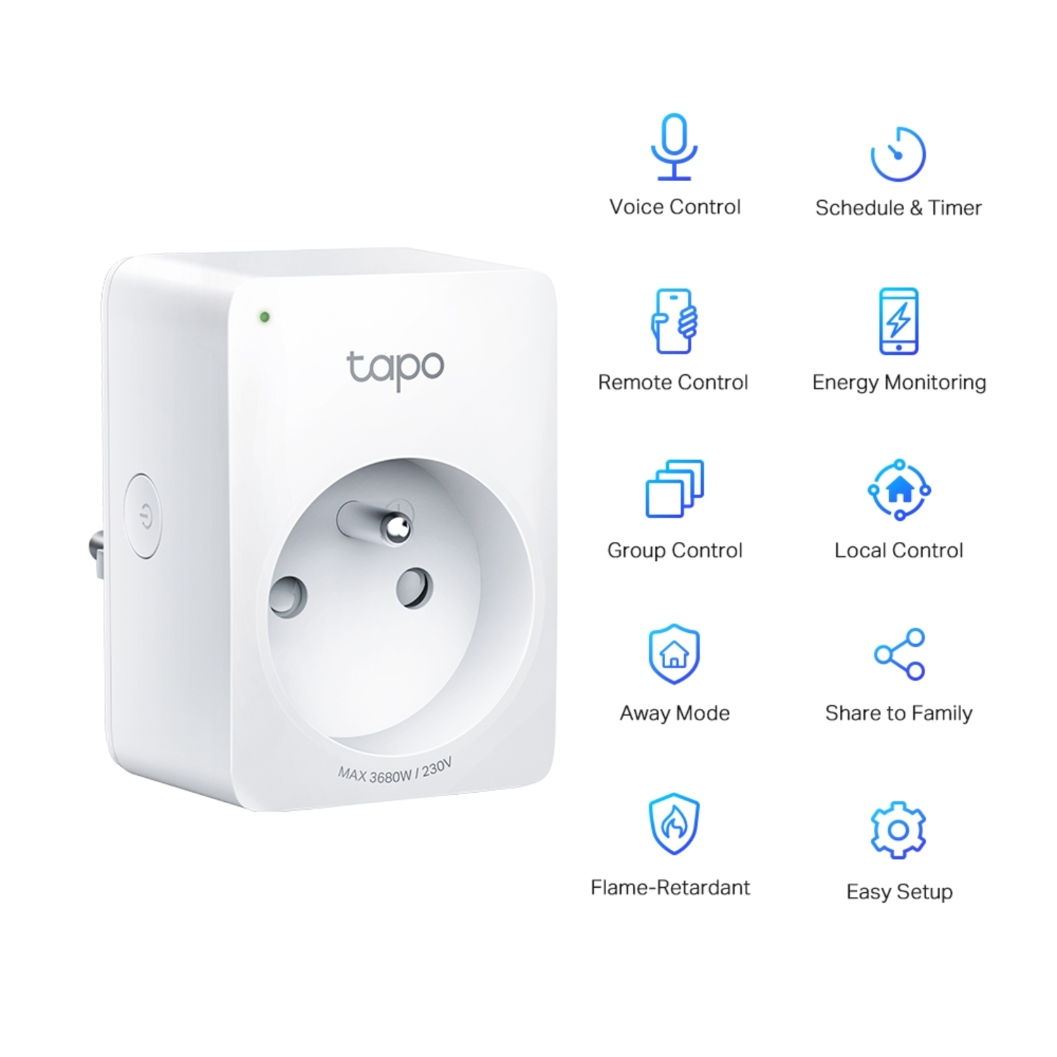 Voir la diapositive 4 : TP-LINK Prise connectée TAPO P110 - Blanc