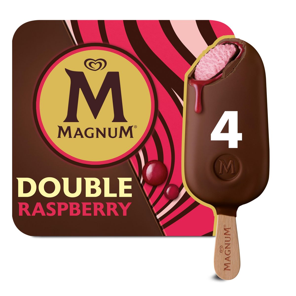 MAGNUM Bâtonnet glacés Deluxe framboise 4 pièces 284g