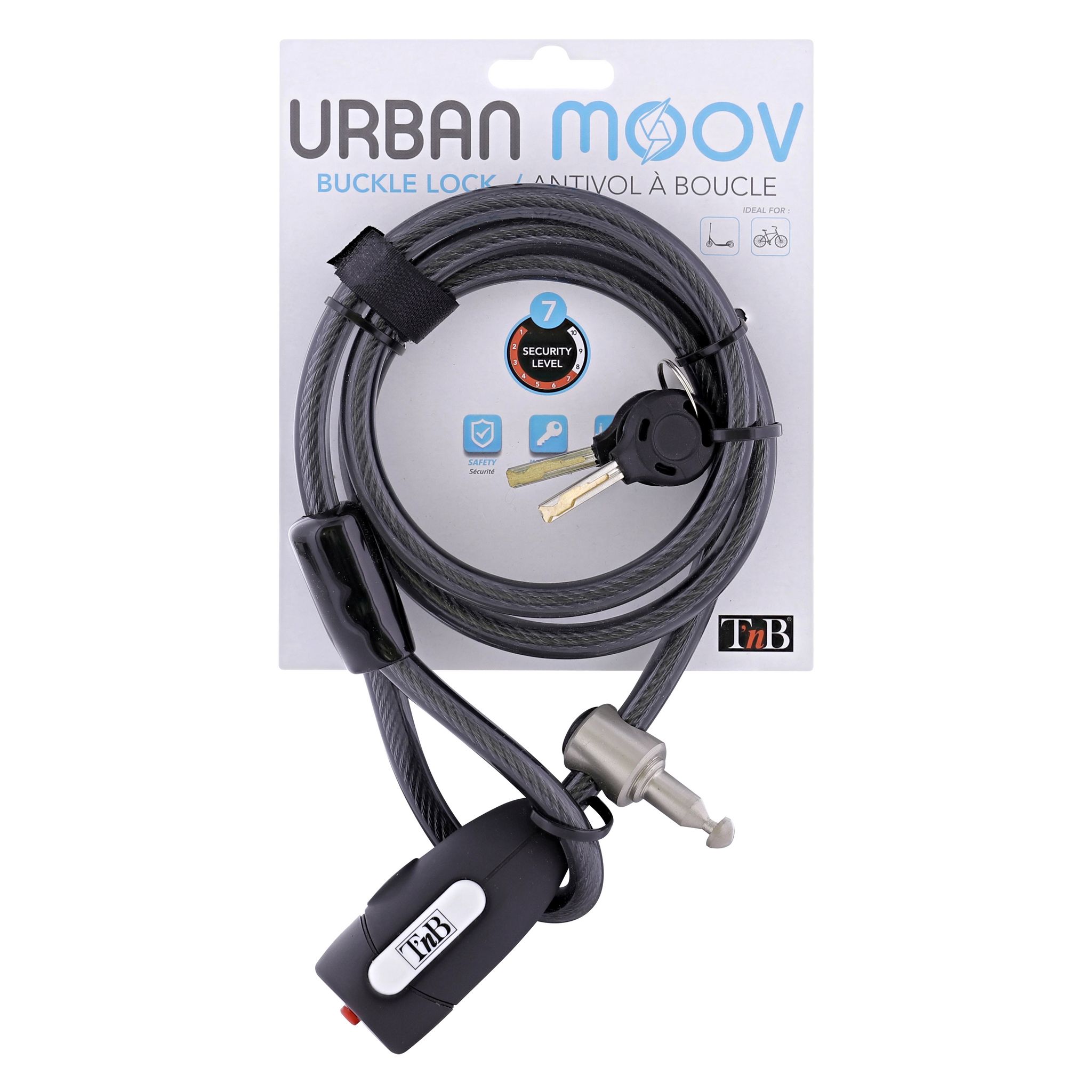 Voir la diapositive 6 : URBAN MOOV Antivol boucle 1m - Noir