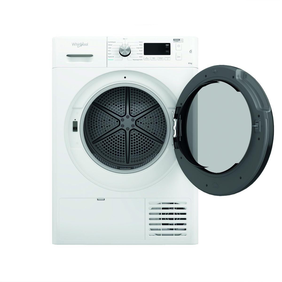 WHIRLPOOL Sèche linge hublot FFTM1182BFR, 8 kg, Pompe à chaleur, A++