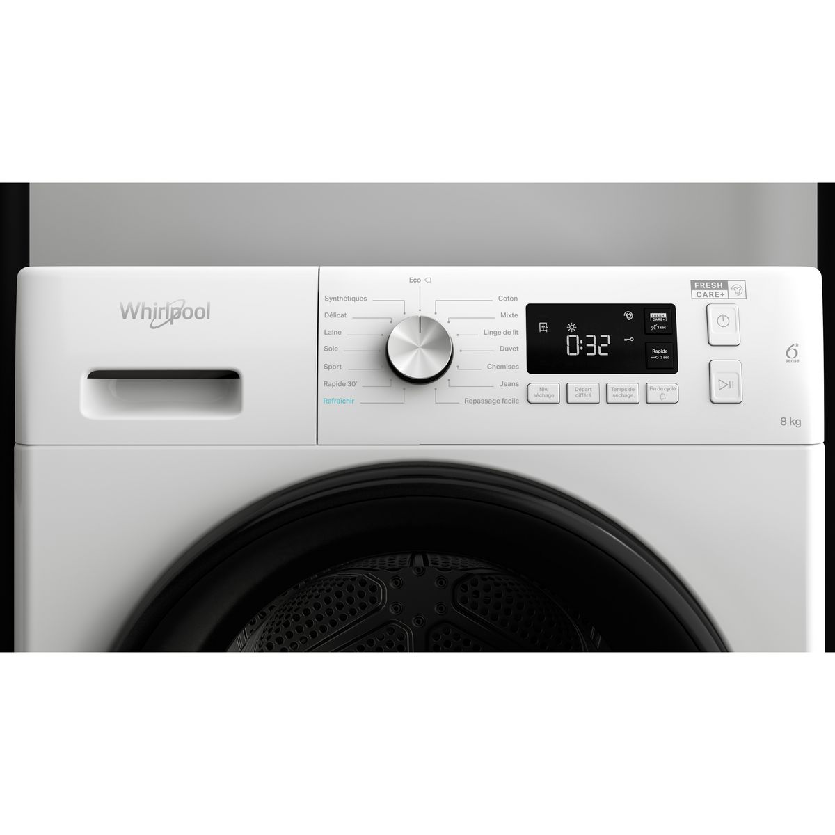 WHIRLPOOL Sèche linge hublot FFTM1182BFR, 8 kg, Pompe à chaleur, A++