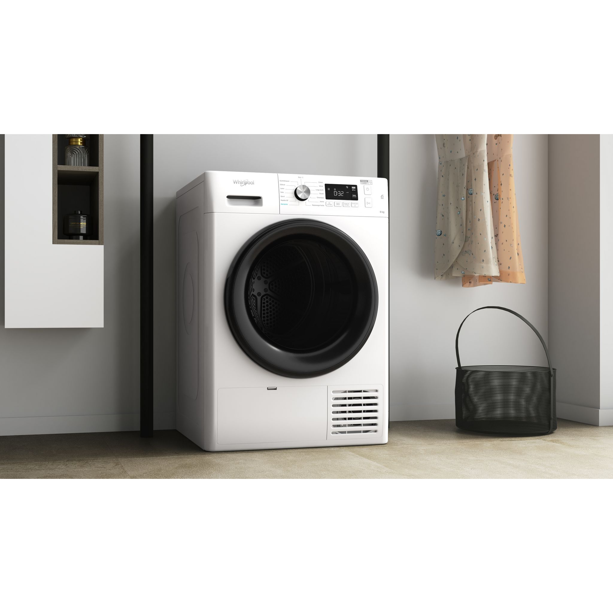 Voir la diapositive 9 : WHIRLPOOL Sèche linge hublot FFTM1182BFR, 8 kg, Pompe à chaleur, A++