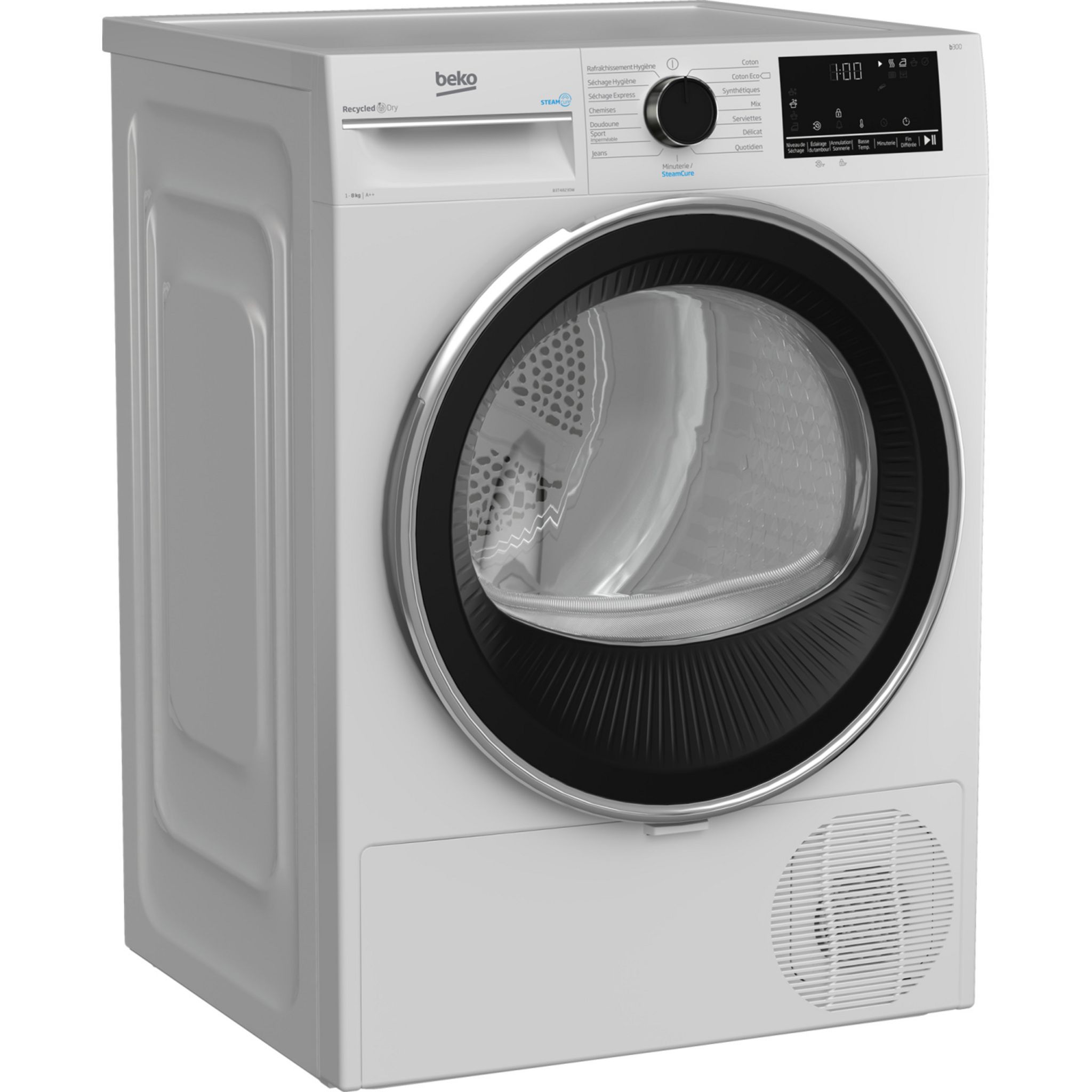 Voir la diapositive 6 : BEKO Sèche linge hublot B3T48230W, 8 kg, Pompe à chaleur, A++
