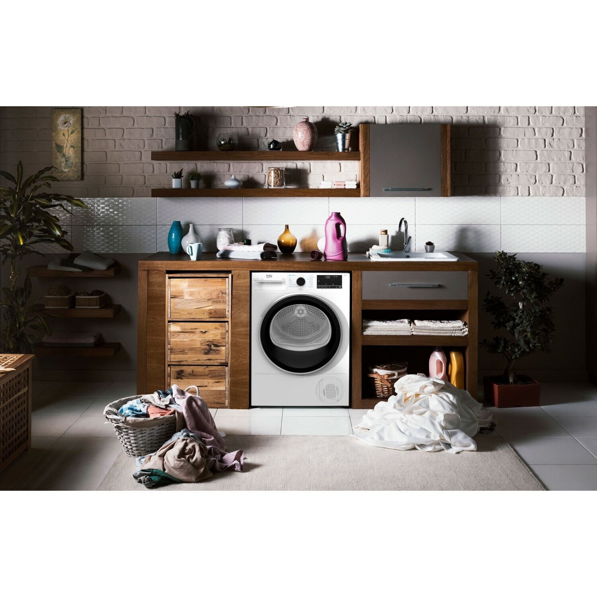 Voir la diapositive 7 : BEKO Sèche linge hublot B3T48230W, 8 kg, Pompe à chaleur, A++