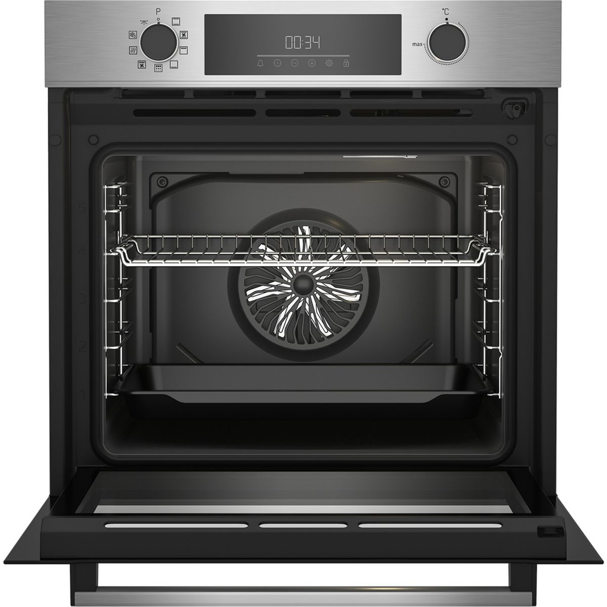 BEKO Four encastrable multifonction BBIE12300XFP, 72 L, Chaleur brassée, Nettoyage pyrolyse, A