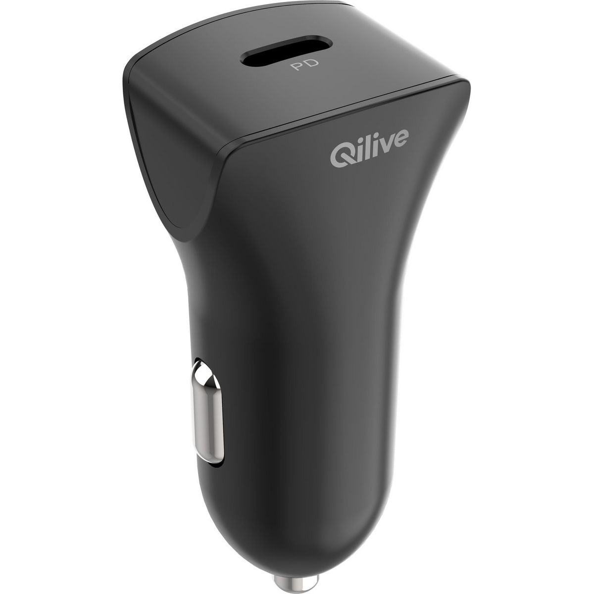 QILIVE Chargeur voiture USB C+Câble USB C x2 - Noir