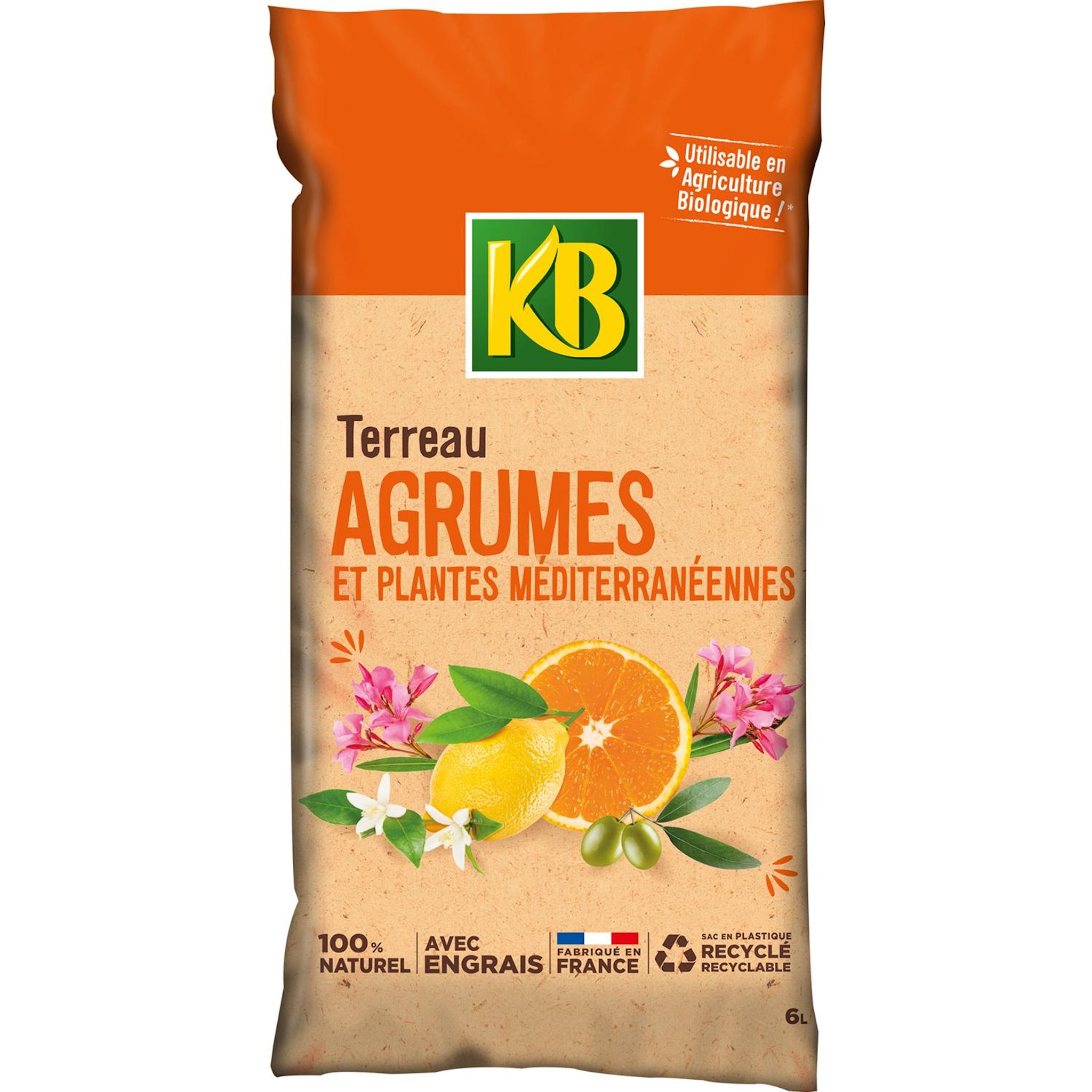 KB Terreau agrumes plantes méditérranéennes 6l