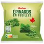 Voir la diapositive 2 : AUCHAN Feuilles d'épinards 3 portions 750g