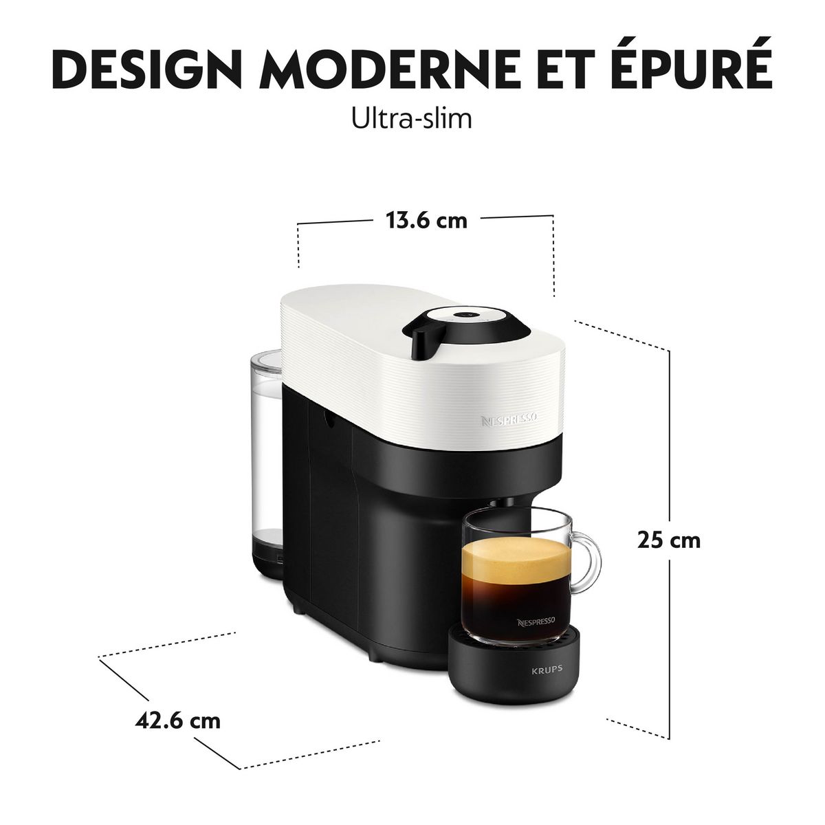KRUPS Machine à café Nespresso Vertuo YY4889FD - Blanc
