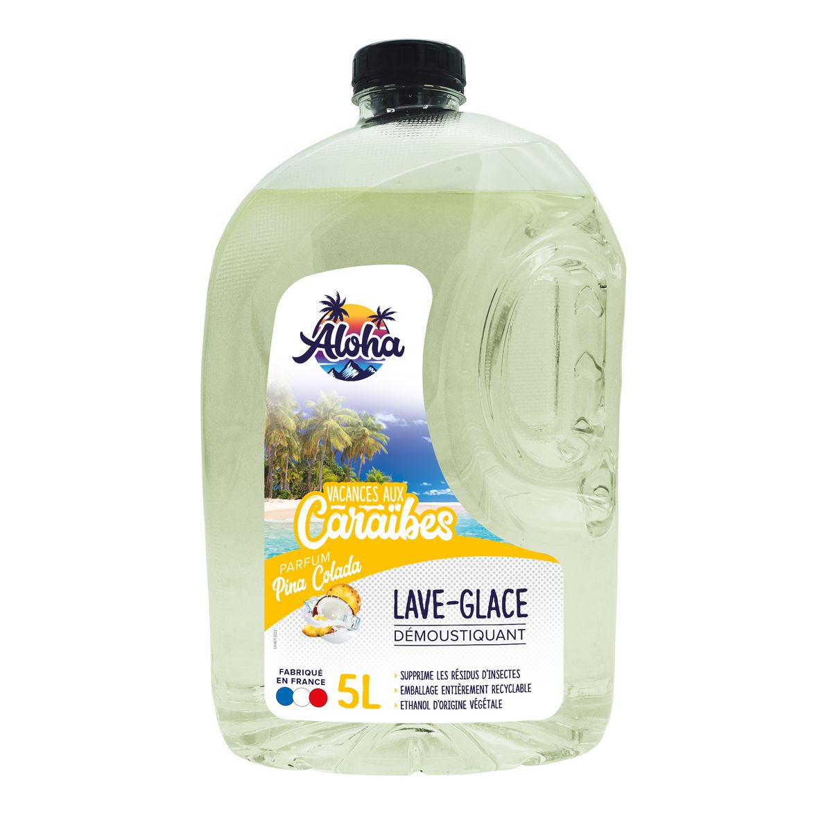 ALOHA Lave glace démoustiquant senteur Pina colada Vacances aux caraïbes - 5L