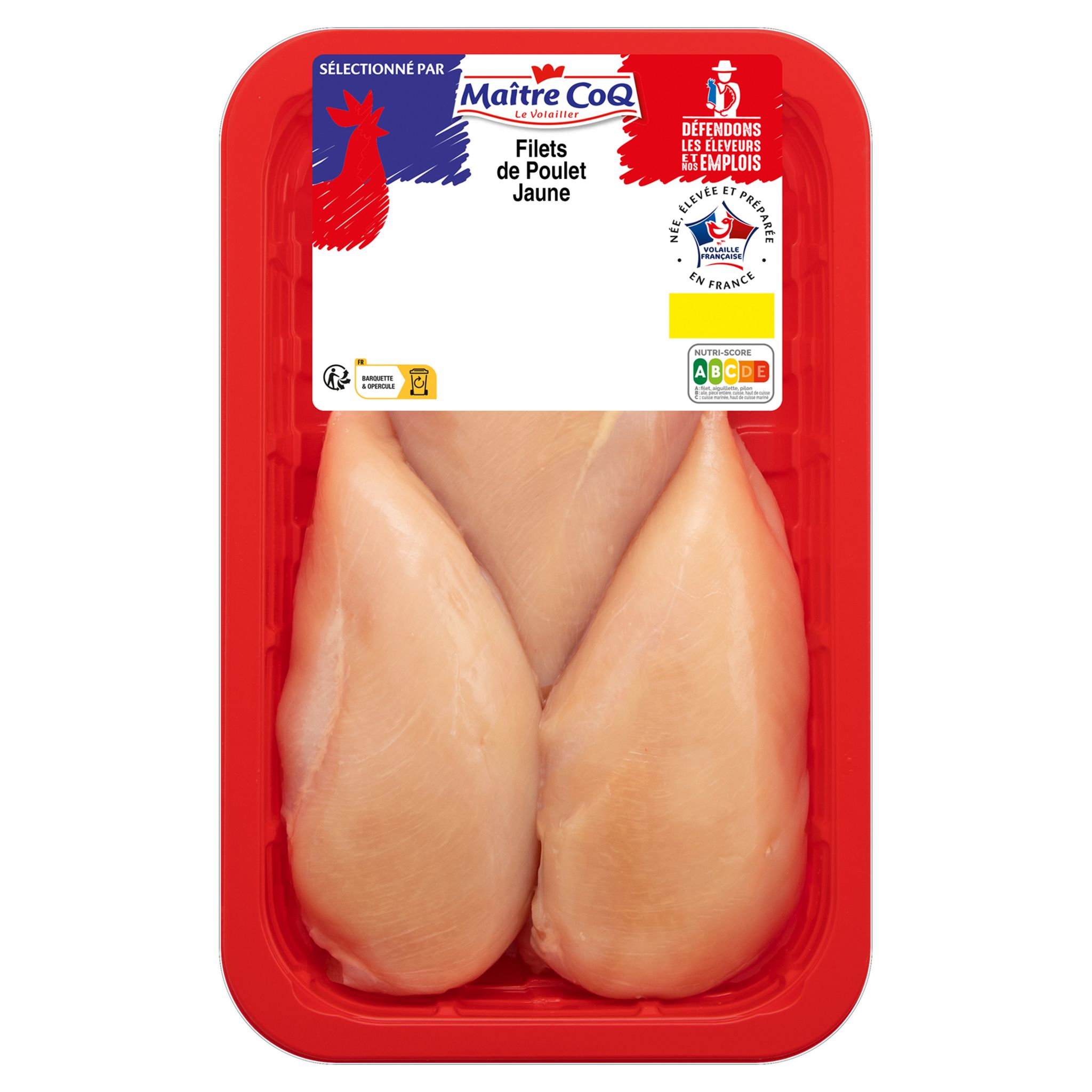 Voir la diapositive 2 : MAITRE COQ Filet de poulet jaune 600g