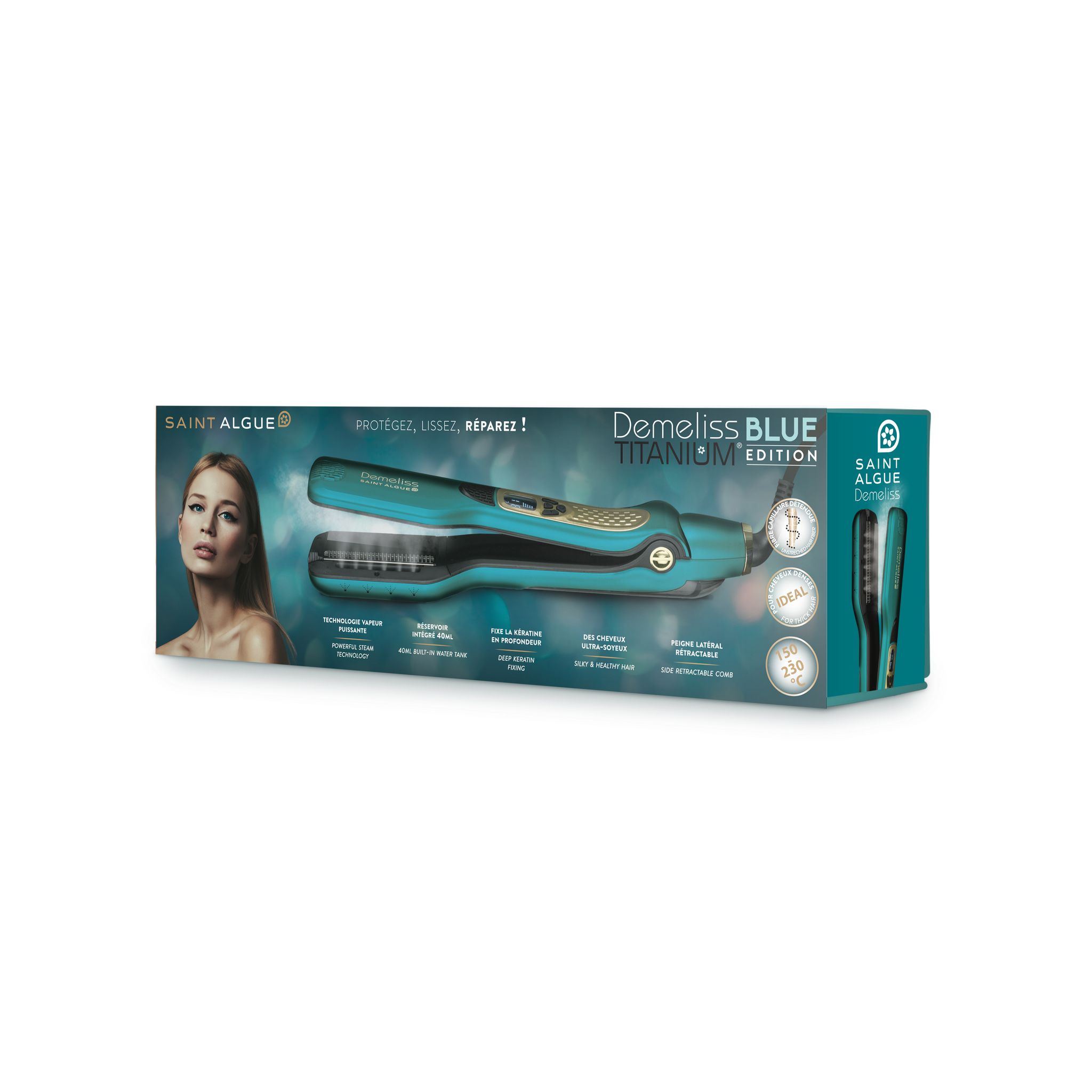 Voir la diapositive 3 : SAINT ALGUE Lisseur vapeur Titanium Blue - Bleu