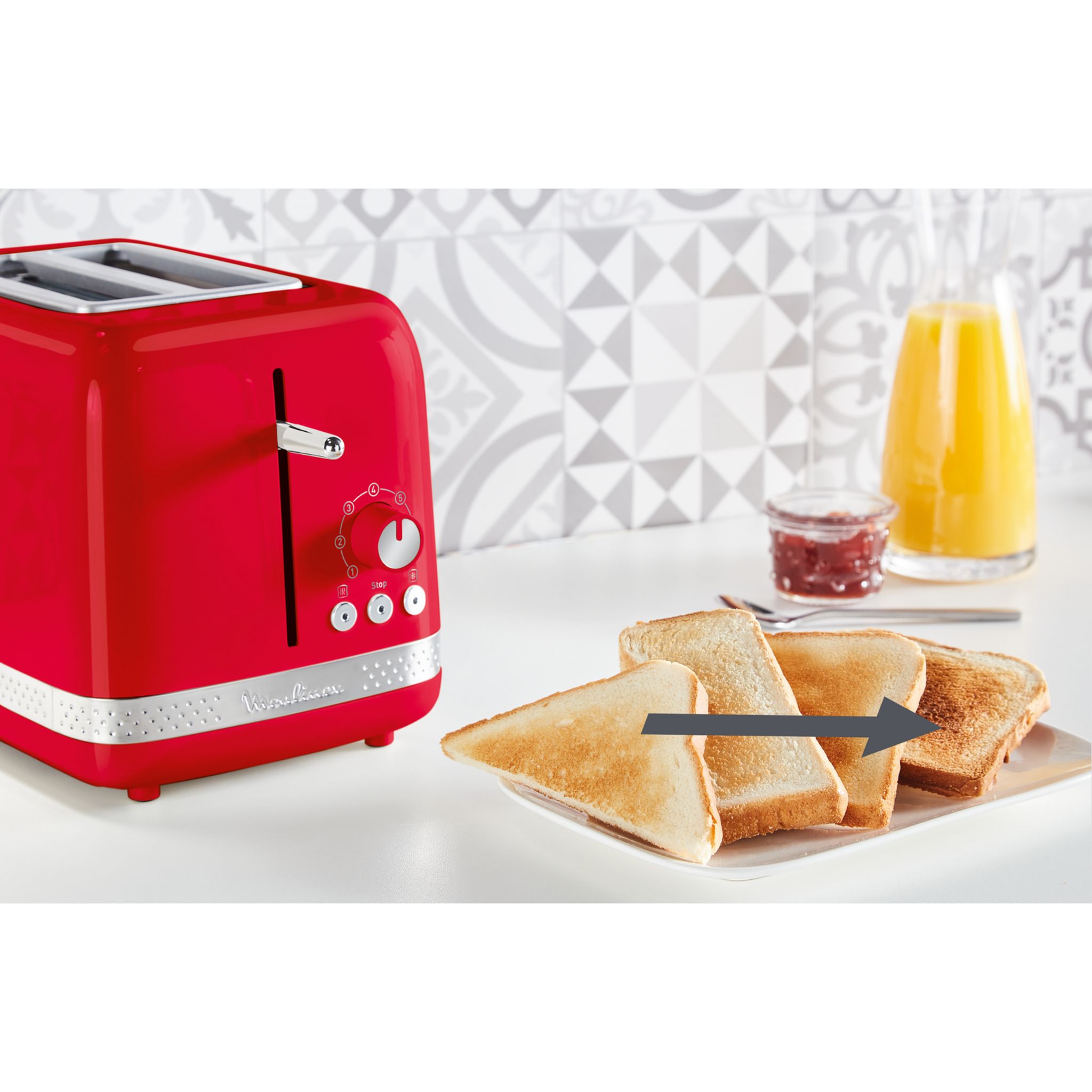 Voir la diapositive 12 : MOULINEX Grille-pain LT300510 - Rouge