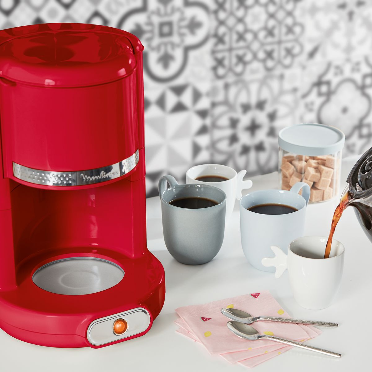 MOULINEX Cafetière à filtre FG381510 - Rouge