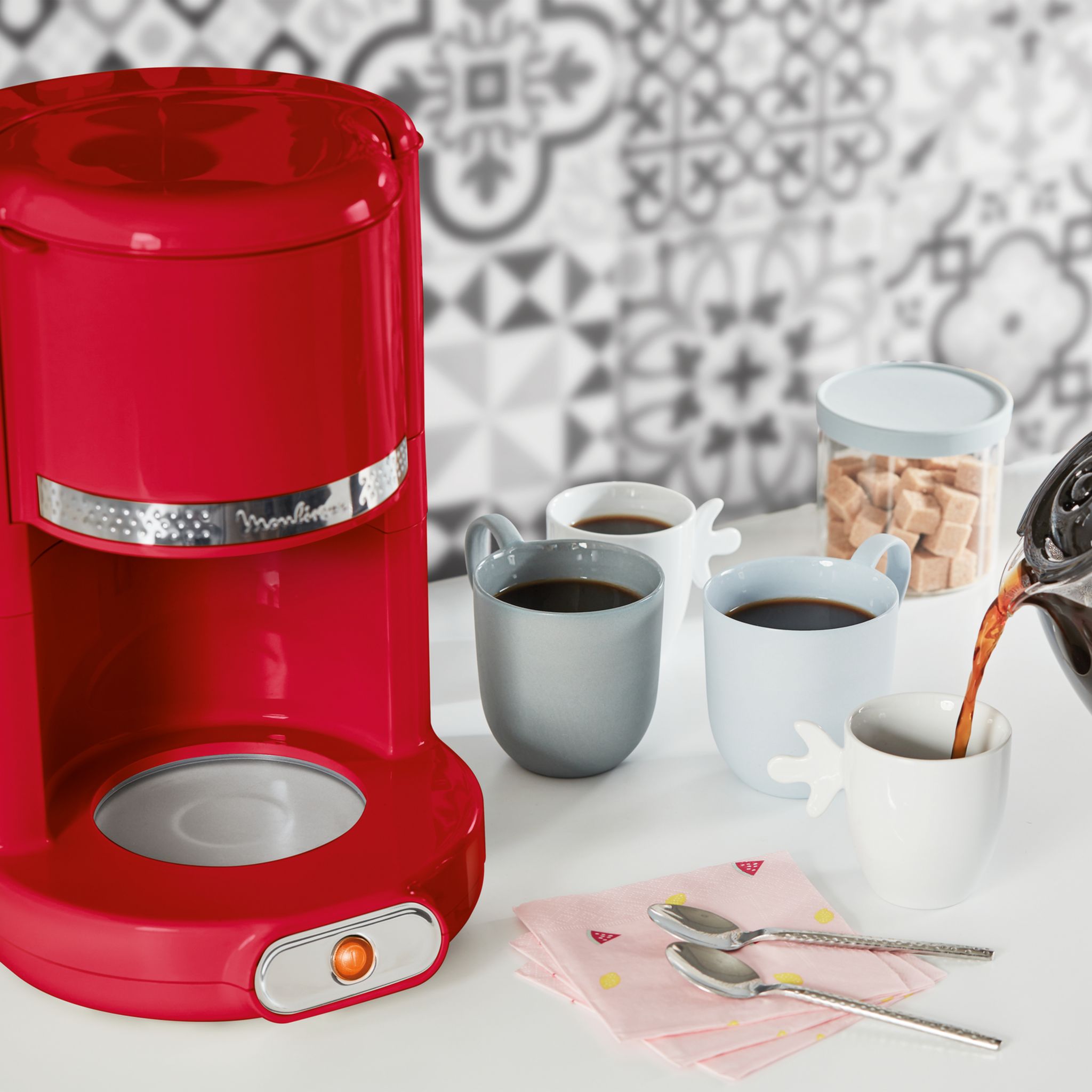 Voir la diapositive 4 : MOULINEX Cafetière à filtre FG381510 - Rouge