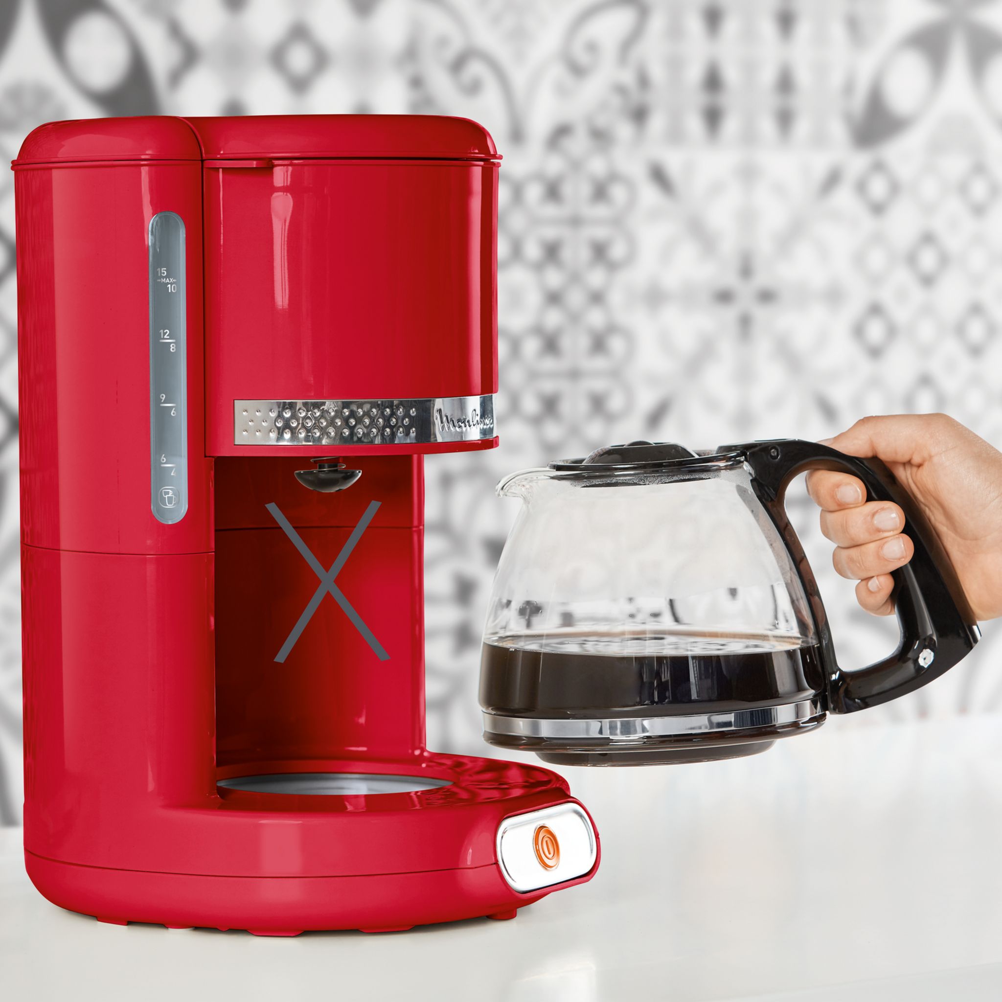Voir la diapositive 7 : MOULINEX Cafetière à filtre FG381510 - Rouge
