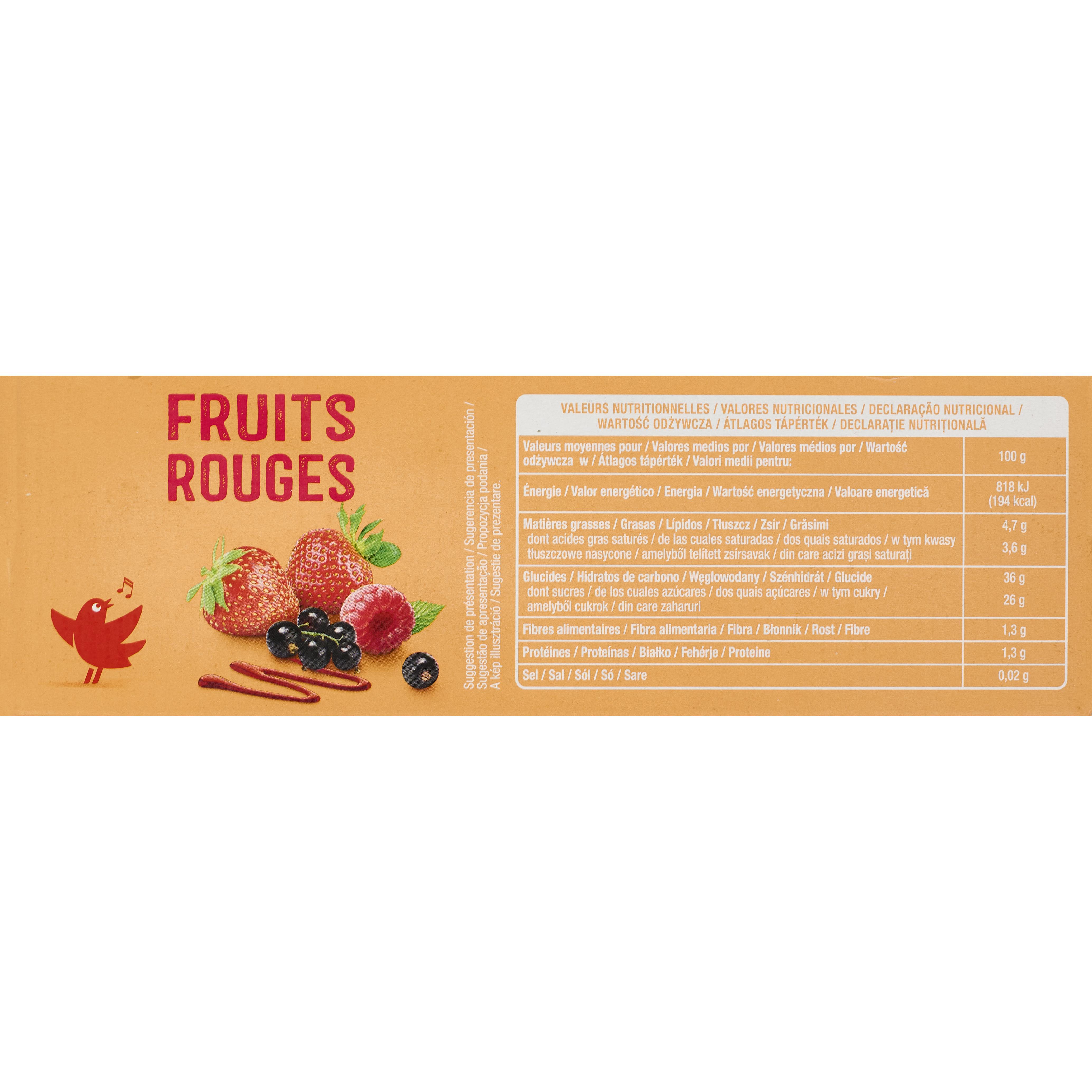 Voir la diapositive 4 : AUCHAN Cônes glacés aux fruits rouges 6 pièces 425g