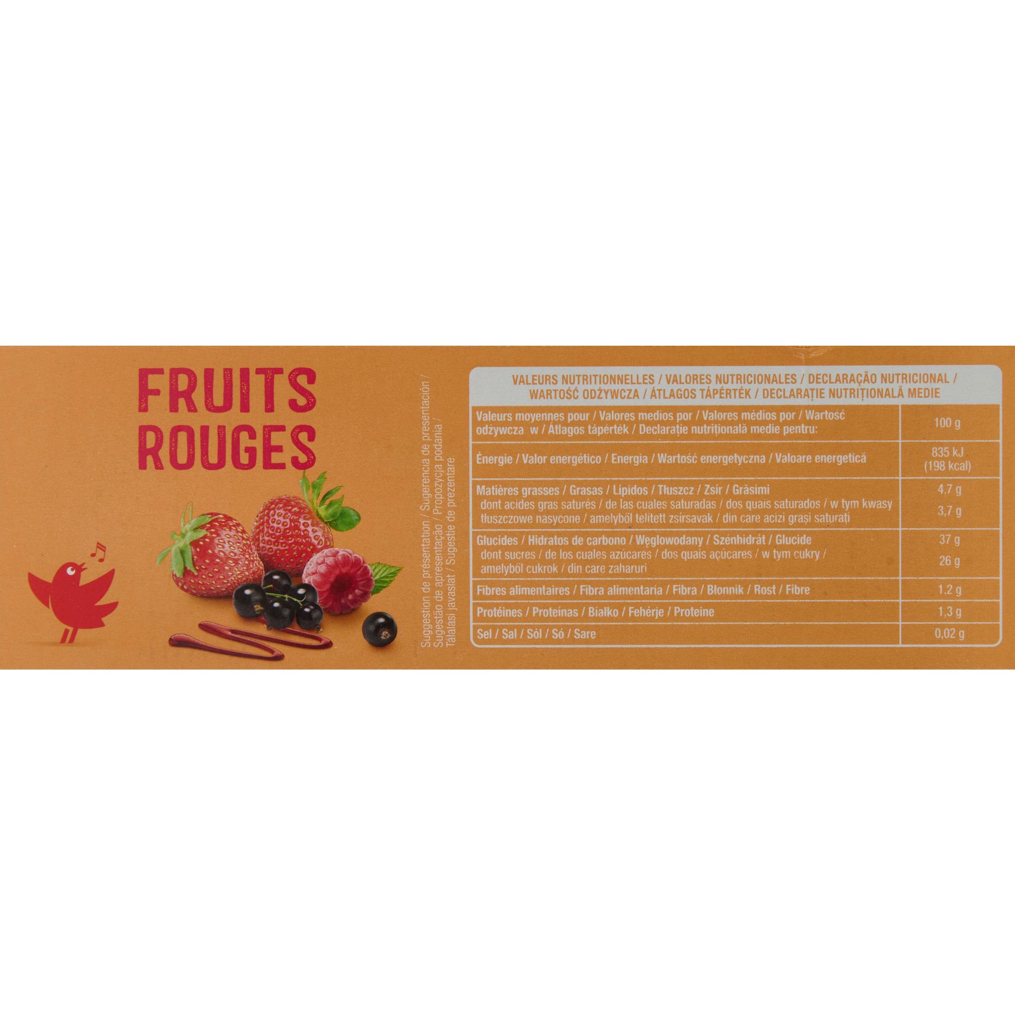 Voir la diapositive 4 : AUCHAN Cônes glacés aux fruits rouges 6 pièces 425g