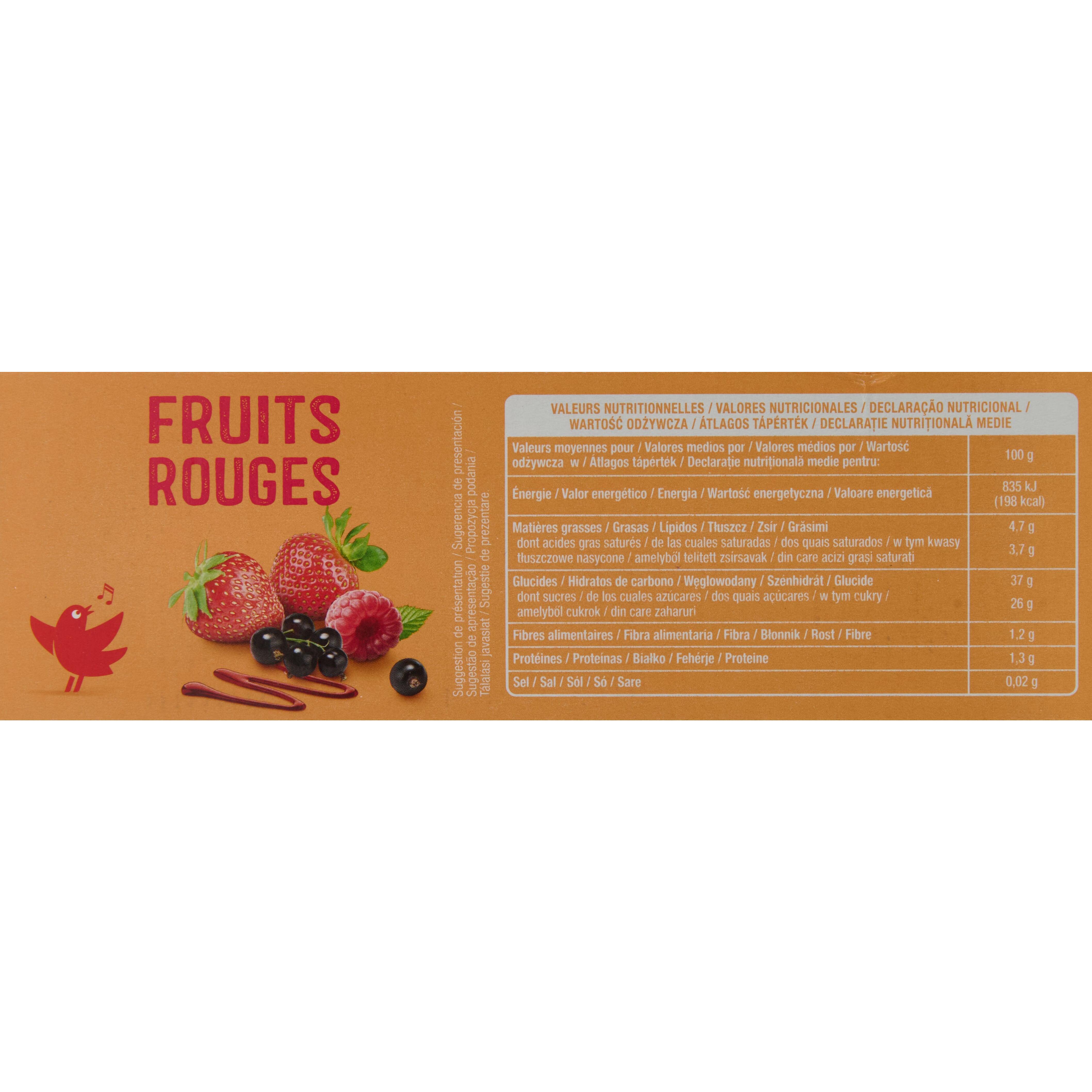 Voir la diapositive 6 : AUCHAN Cônes glacés aux fruits rouges 6 pièces 425g