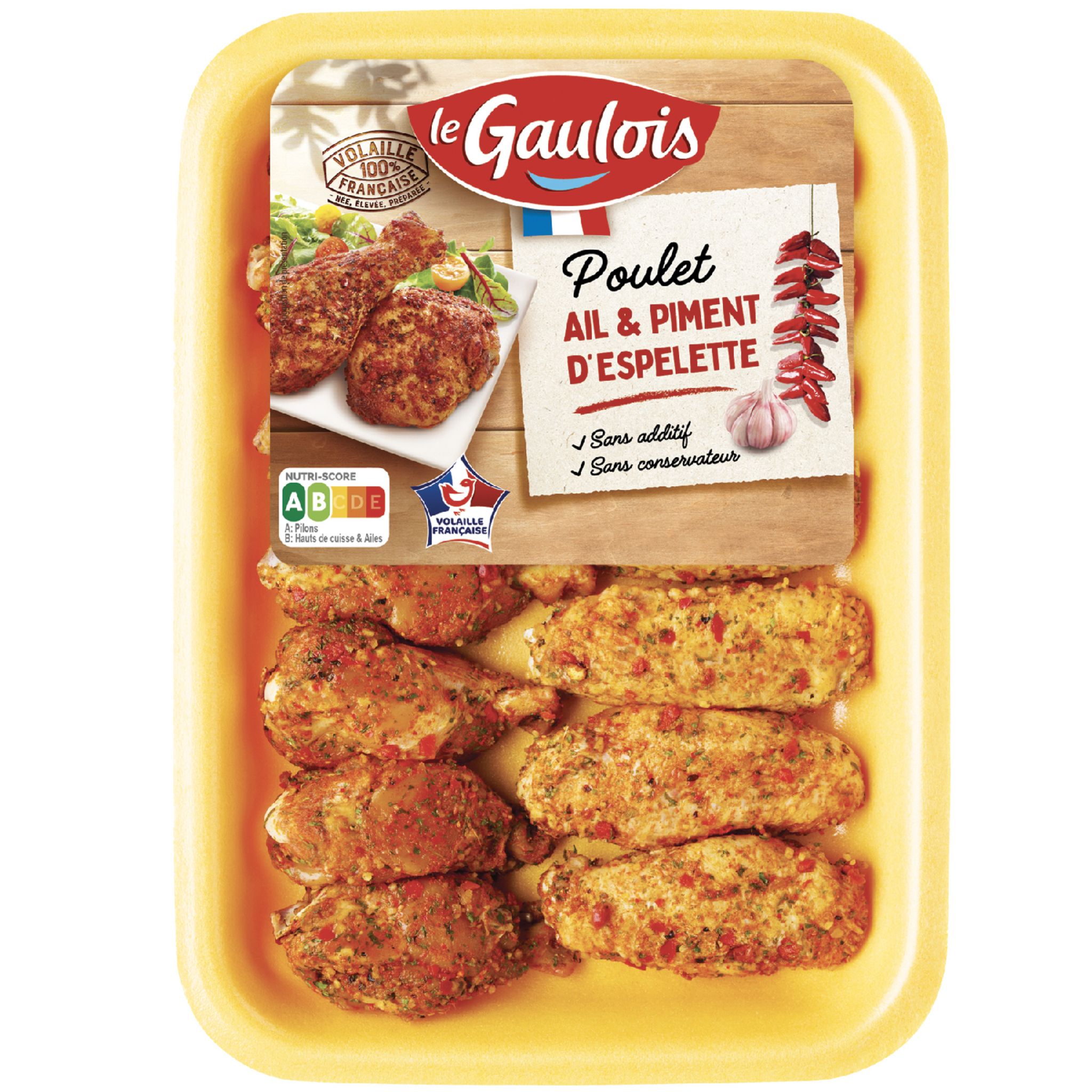 LE GAULOIS Ailes de poulet ail et piment d'Espelette 470g