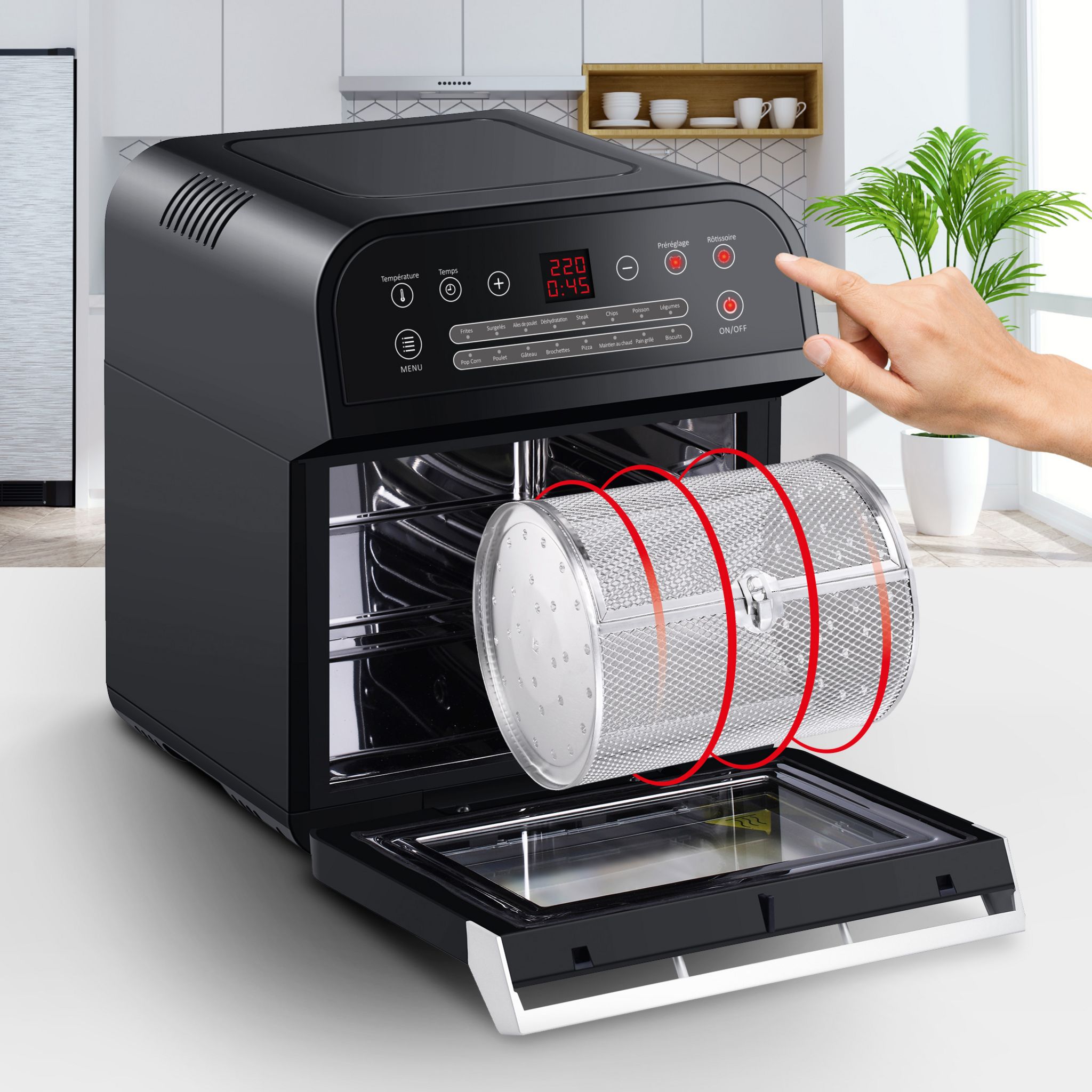 Voir la diapositive 2 : KITCHENCOOK Four à air chaud et friteuse sans huile AIR BAY - Noir