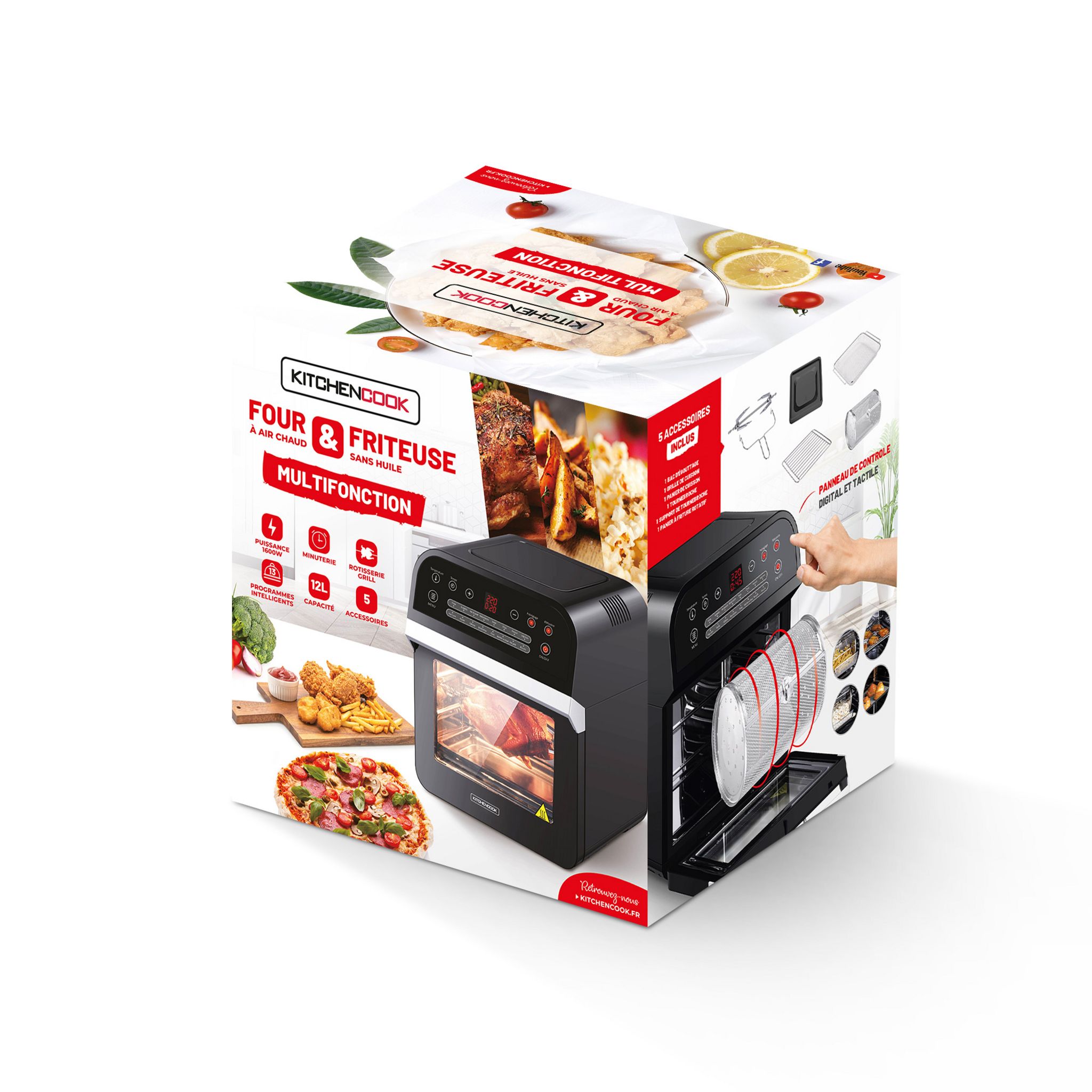 Voir la diapositive 11 : KITCHENCOOK Four à air chaud et friteuse sans huile AIR BAY - Noir