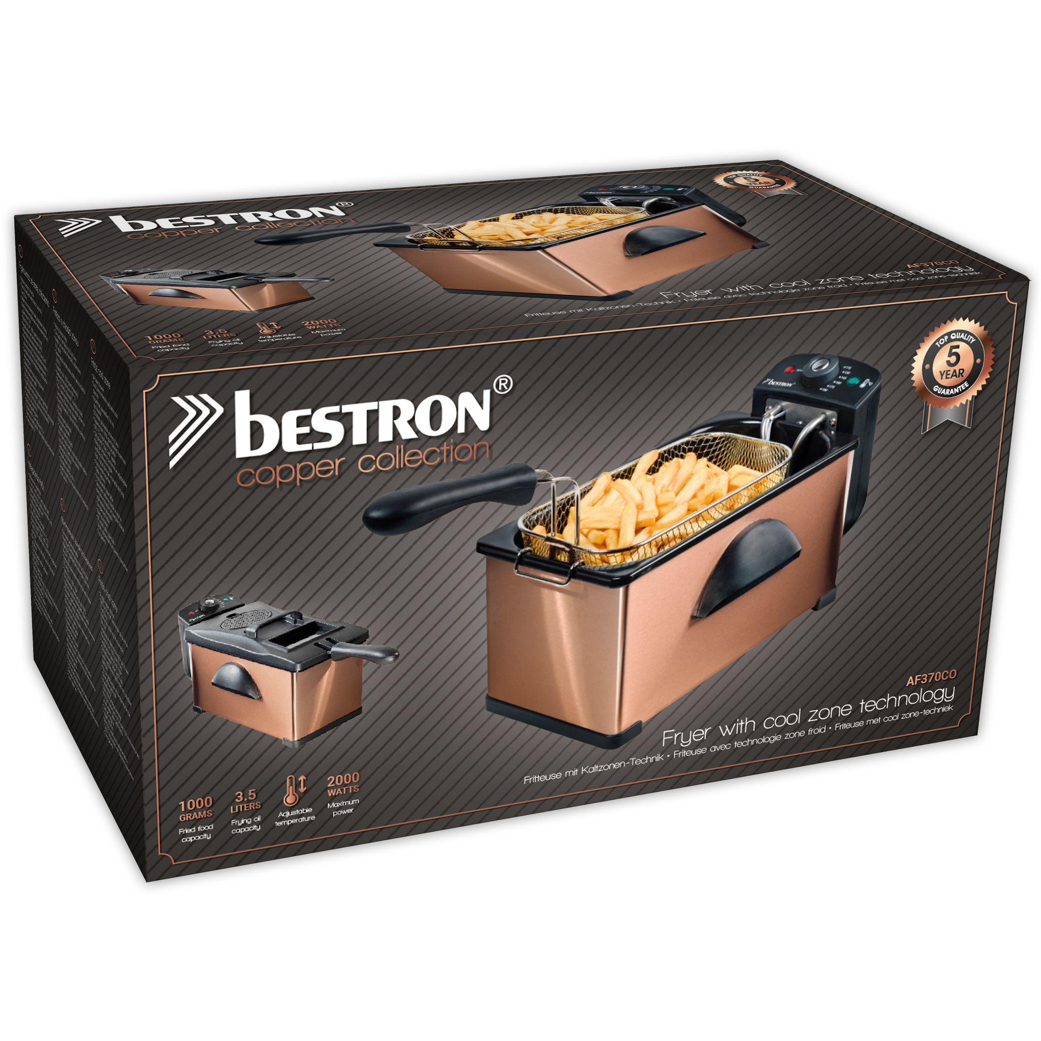 Voir la diapositive 6 : BESTRON Friteuse électrique AF370CO - Cuivre