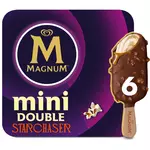 MAGNUM Mini bâtonnet glacé chocolat caramel et pop corn 6 pièces 282g