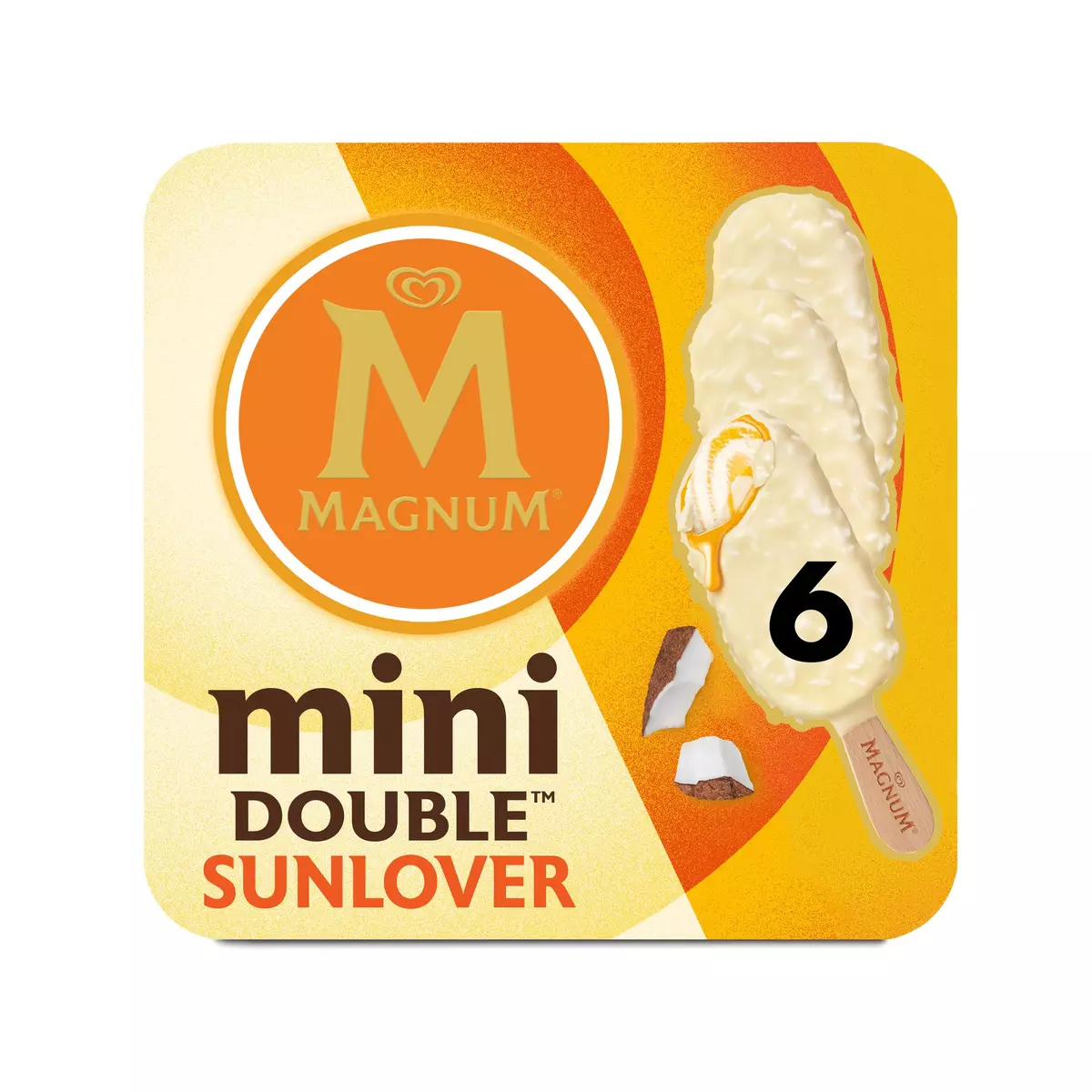 MAGNUM Mini bâtonnet glacé chocolat blanc mangue et coco 6 pièces 282g