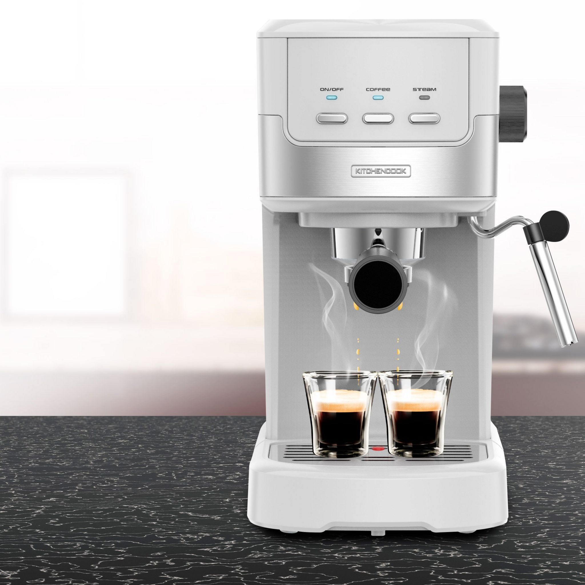 Voir la diapositive 6 : KITCHENCOOK Machine à café expresso COLOR MOST - Blanc